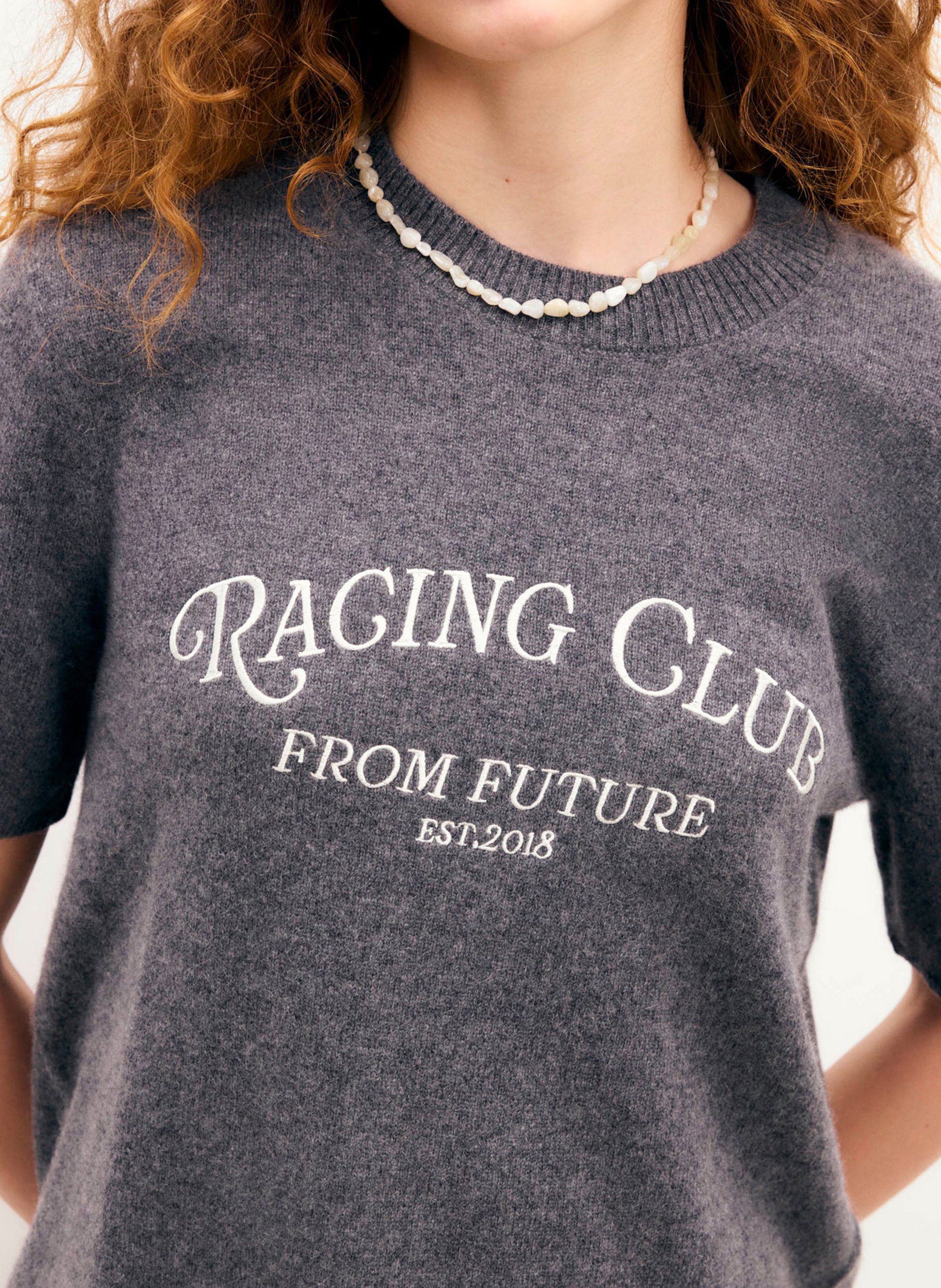 Trui van kasjmier met korte mouwen FROM FUTURE Grijs