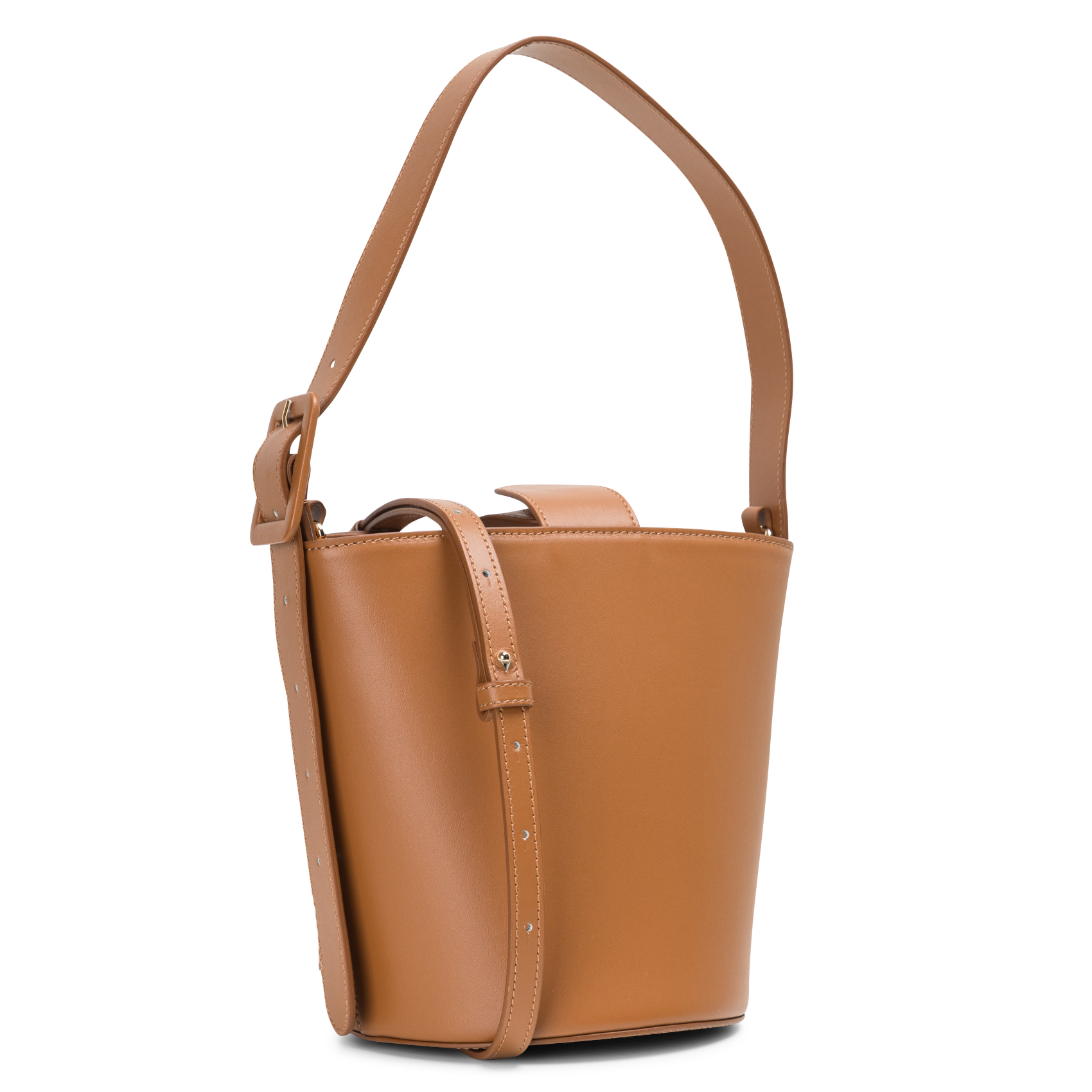 Einfarbige Handtasche aus Leder SAISON 1865 Braun