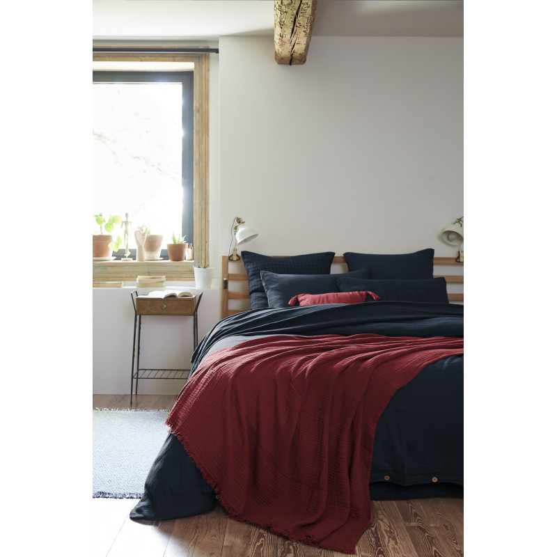 Pure cotton plaid L'EFFET PAPILLON Red