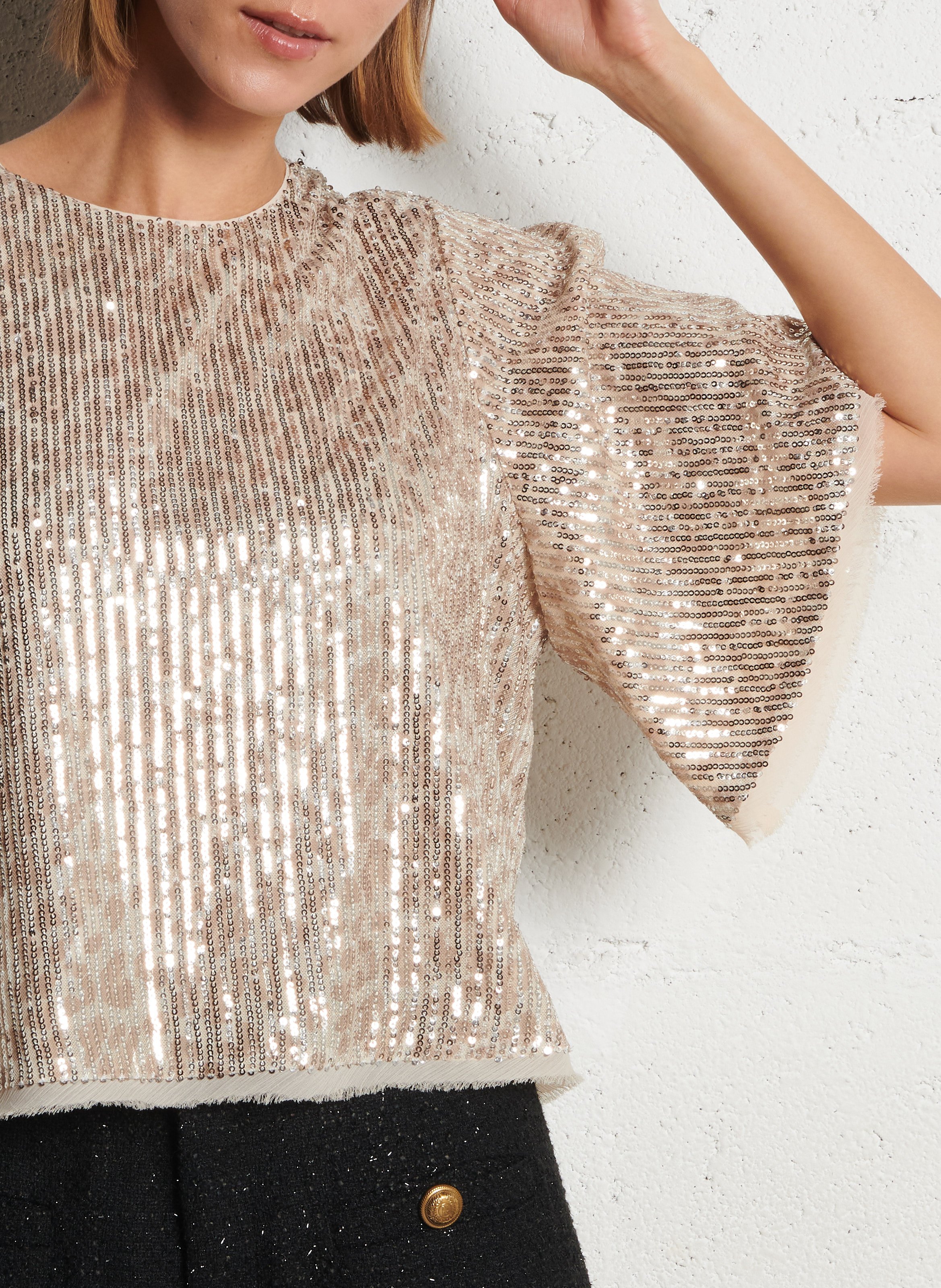 Embroidered organdie top  IKKS Beige