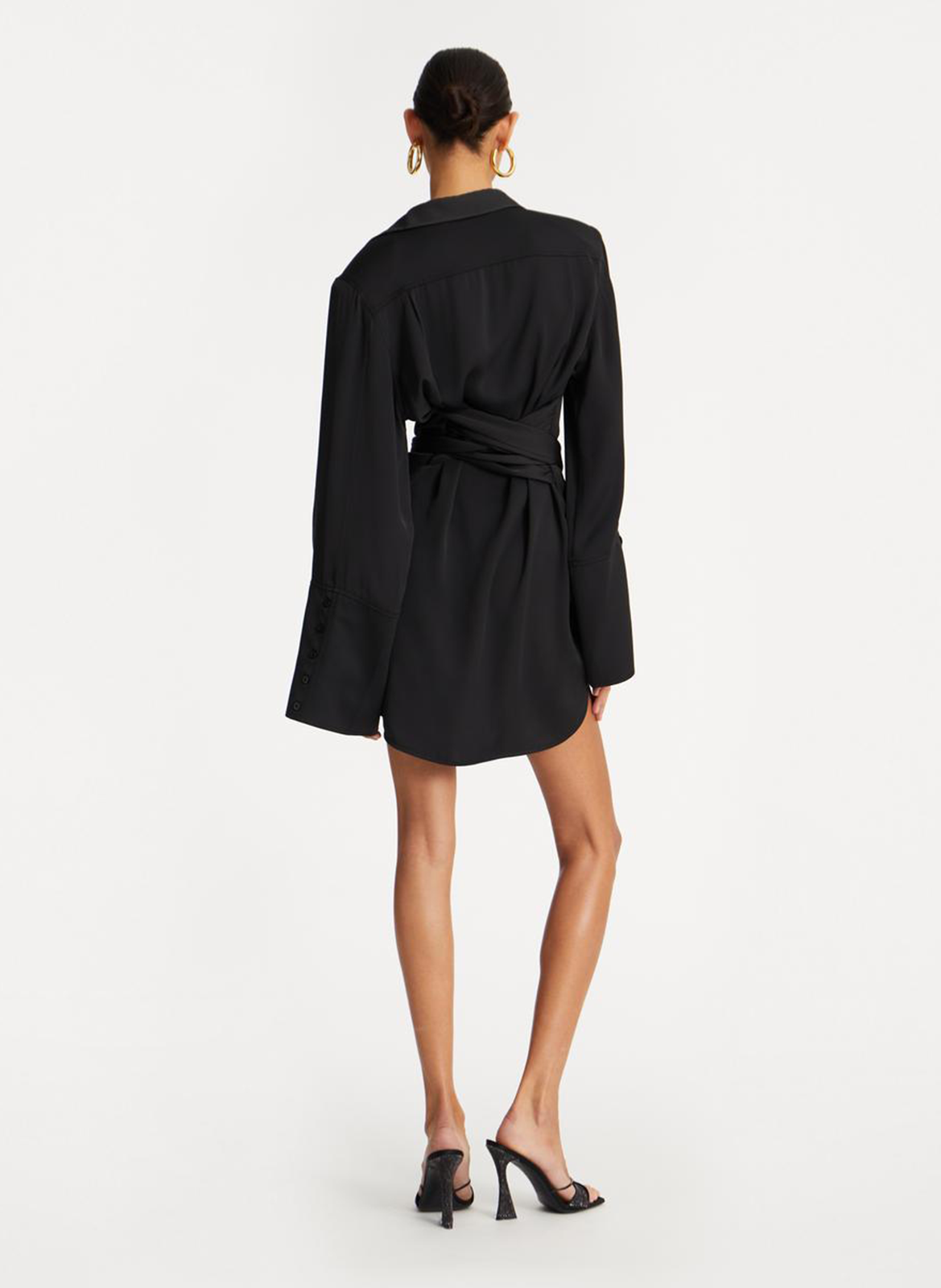 Robe courte col classique ROTATE Black