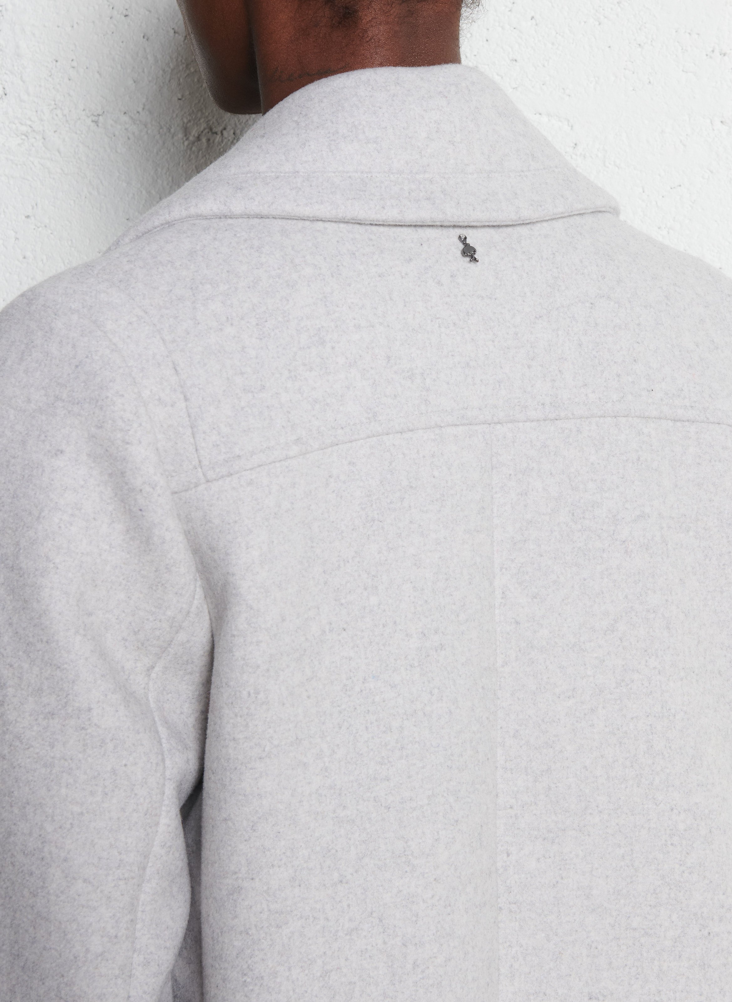 Manteau droit en laine mélangée ONE STEP Gris