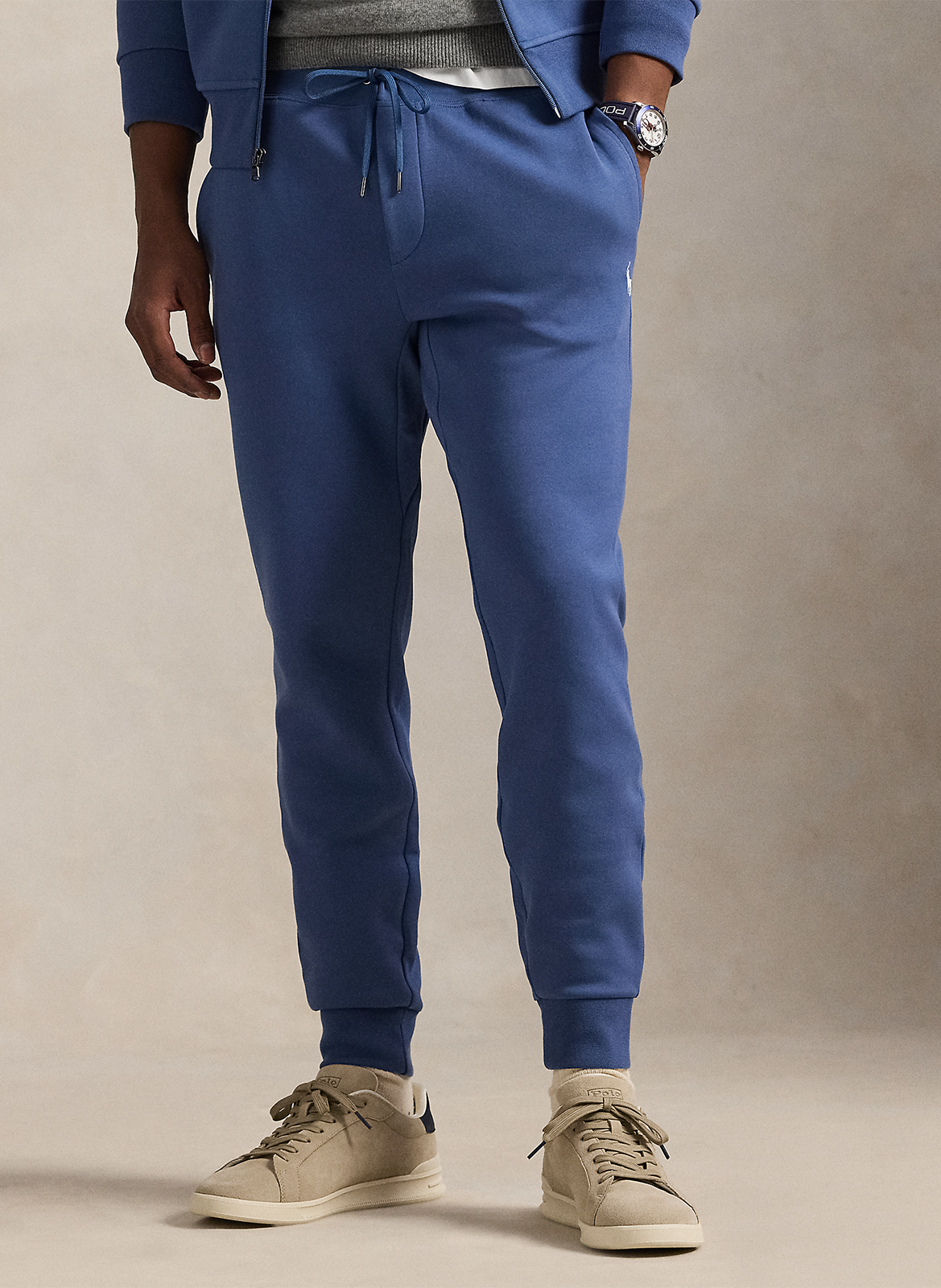 Jogging ajusté en coton mélangé POLO RALPH LAUREN Bleu