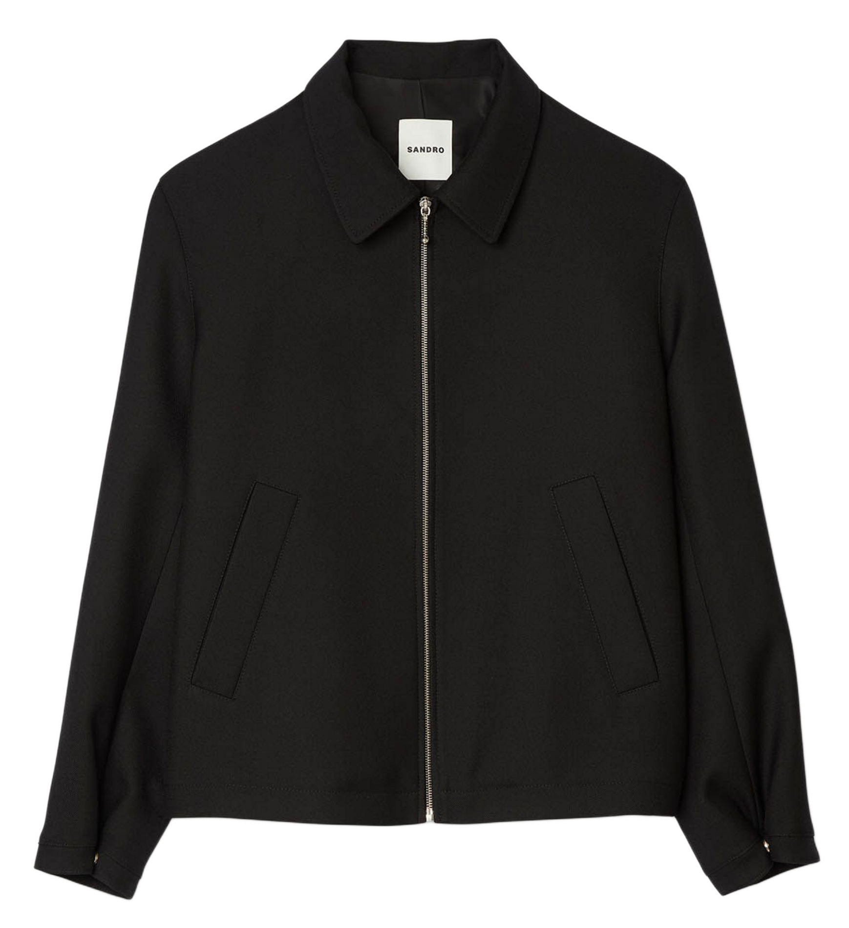 Veste col classique en laine mélangée SANDRO Noir