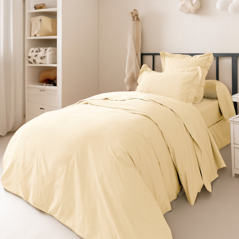 Pack complet housse de couette percale de coton peigné "julian" toutes dimensions coton pur COTON PUR
