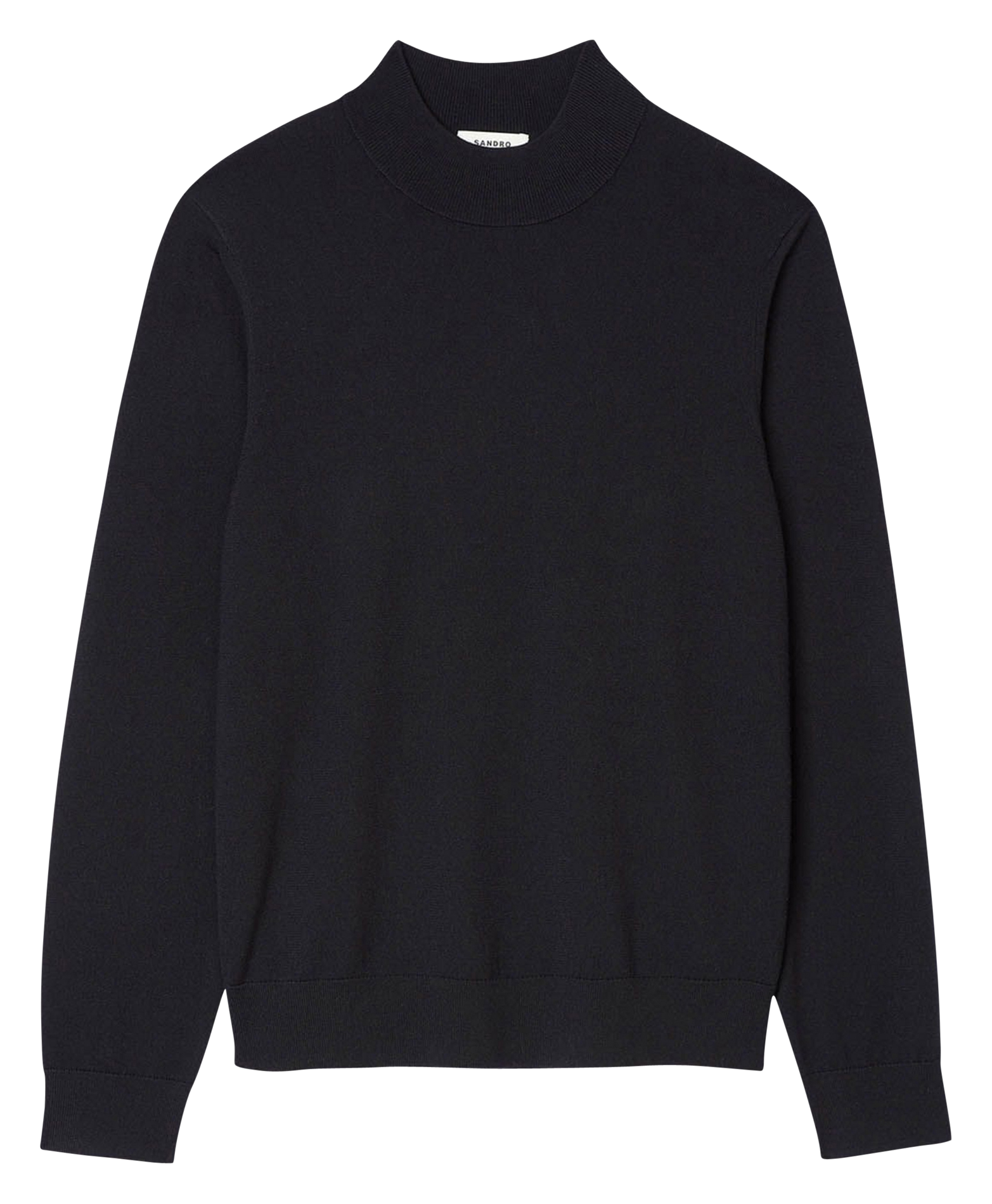 Rechte pullover met lange mouwen in effen wol. SANDRO Blauw