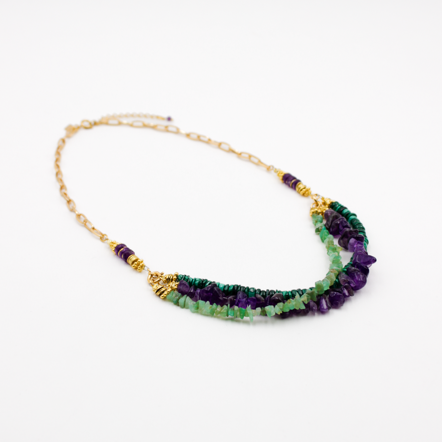 Collier 3 rangs heishi et crunchs - margaux L'ATELIER DES DAMES Doré