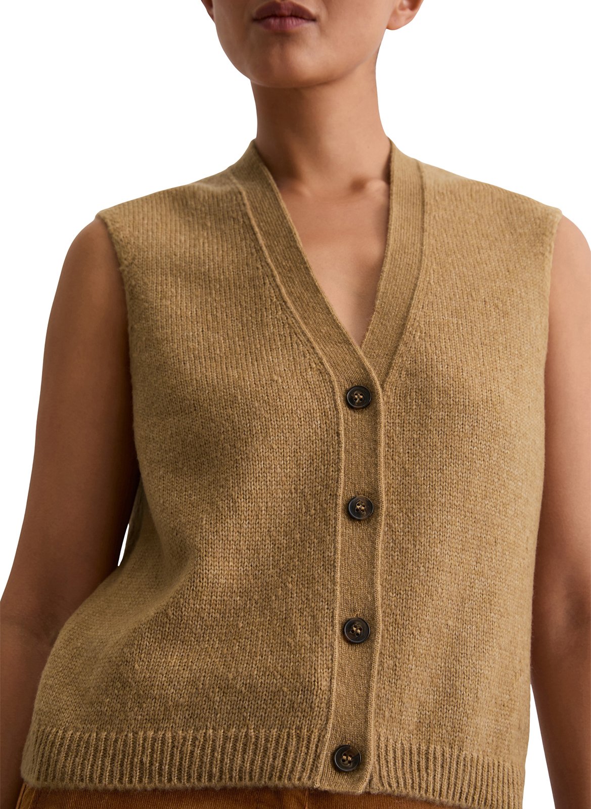 Chaleco sin mangas de lana mezclada uni MARC O'POLO Beige