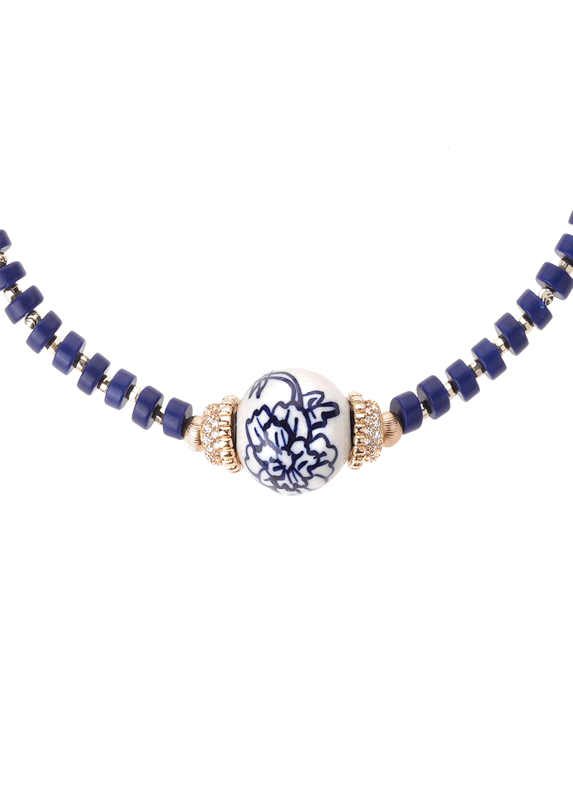 Pearl necklace with ceramic HIPANEMA Blue