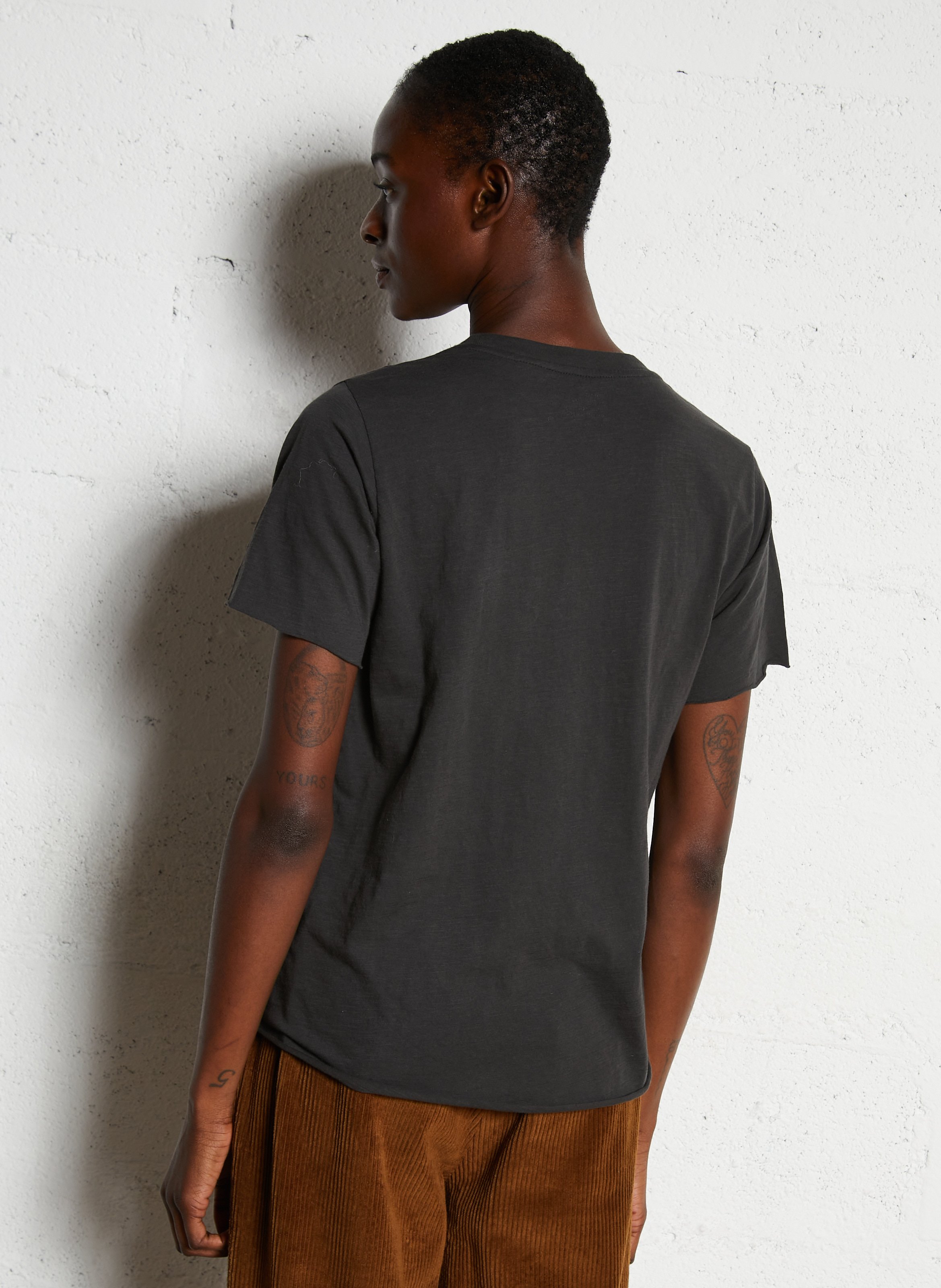 T-shirt van biokatoen met ronde hals LEON & HARPER Grijs