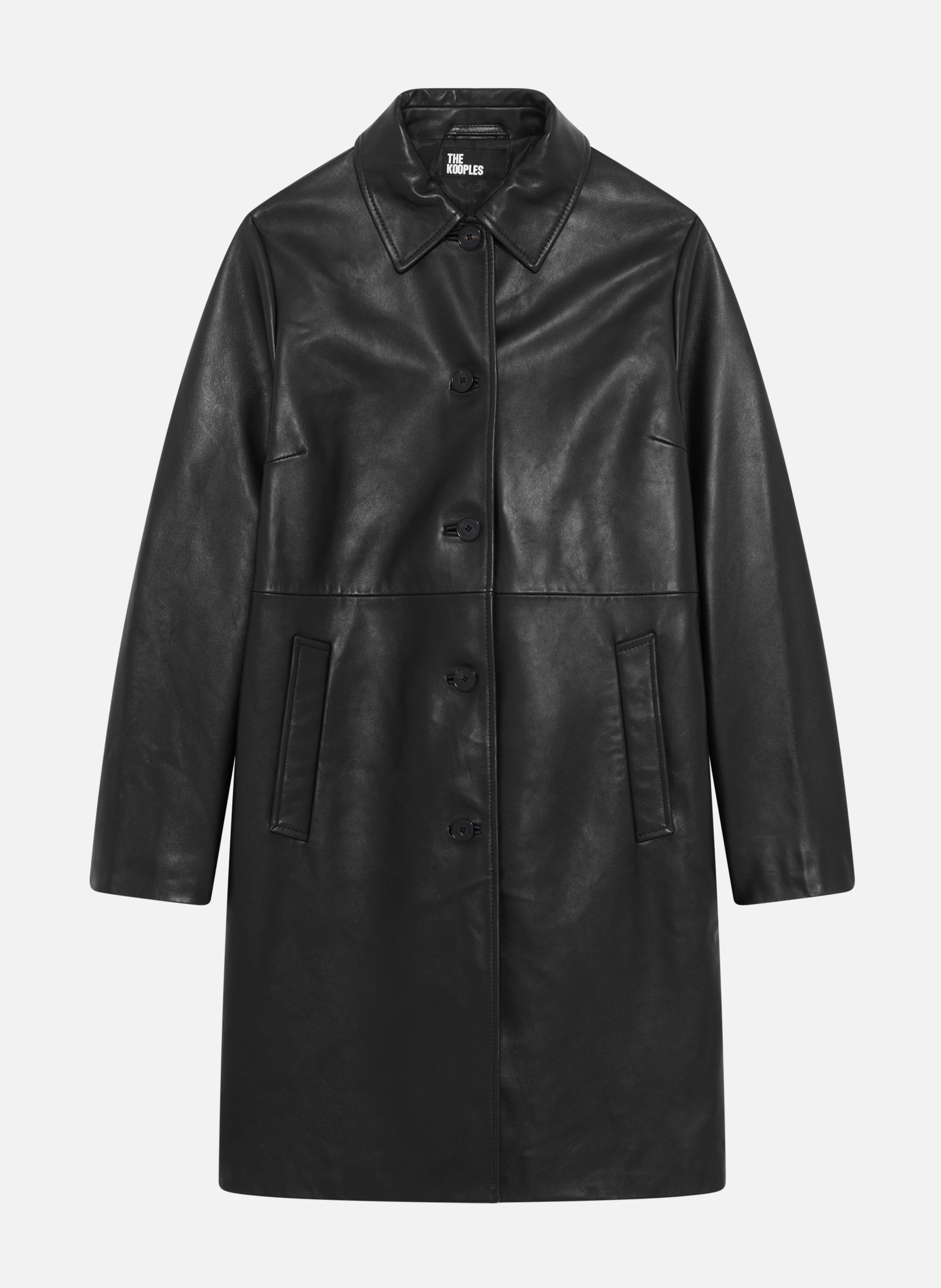 Leather coat THE KOOPLES Black