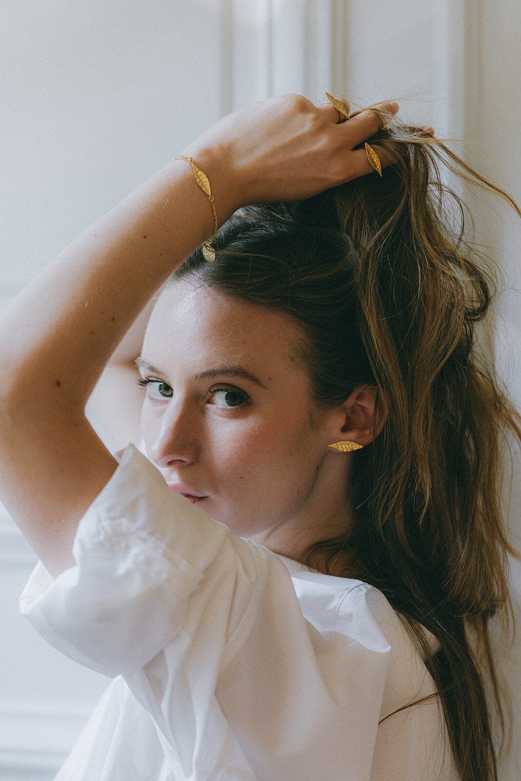 HÉRA - Fine gold-plated leaf ring MONSIEUR SIMONE Golden