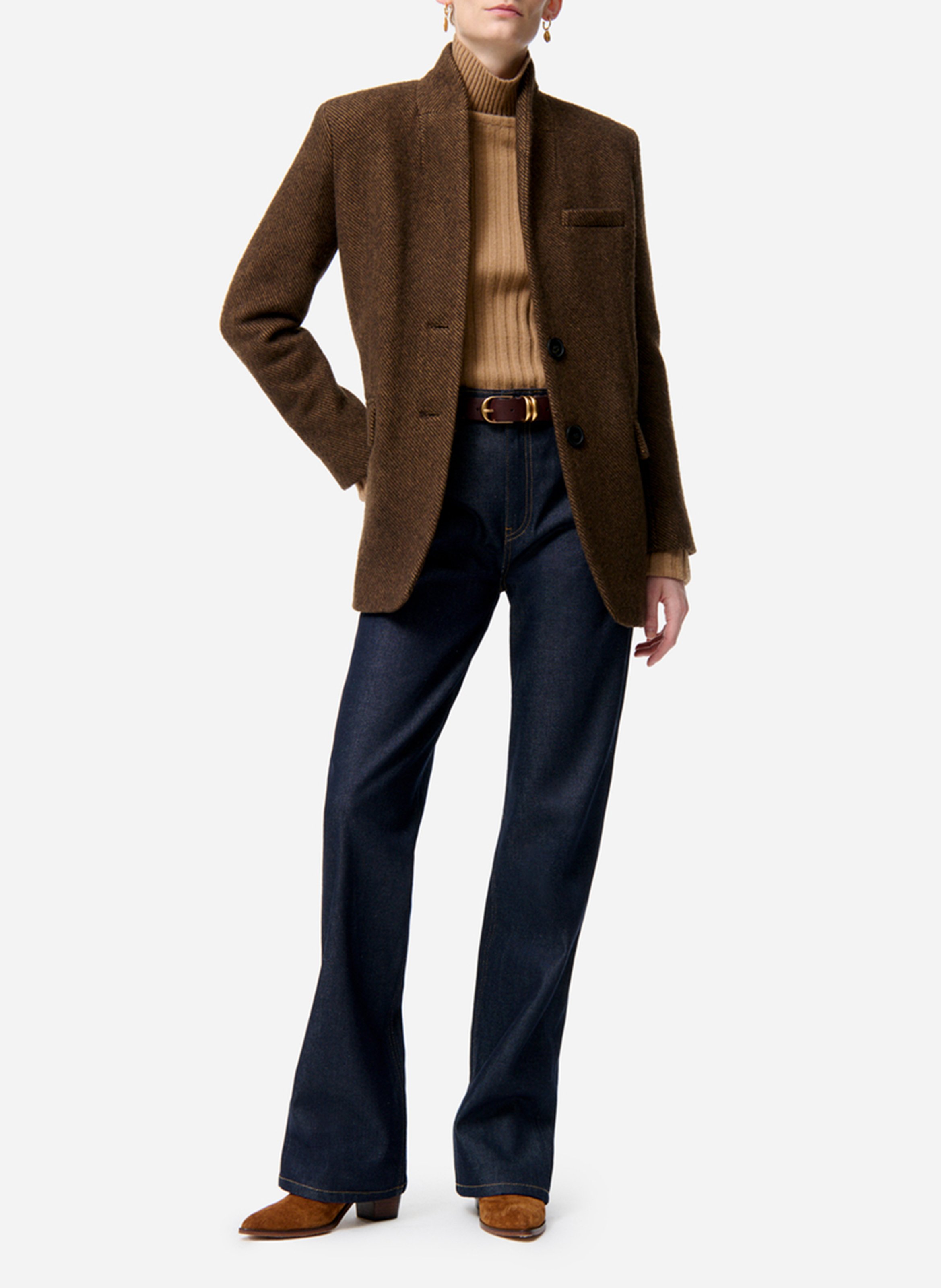 Straight wool mix jacket VANESSA BRUNO Brown