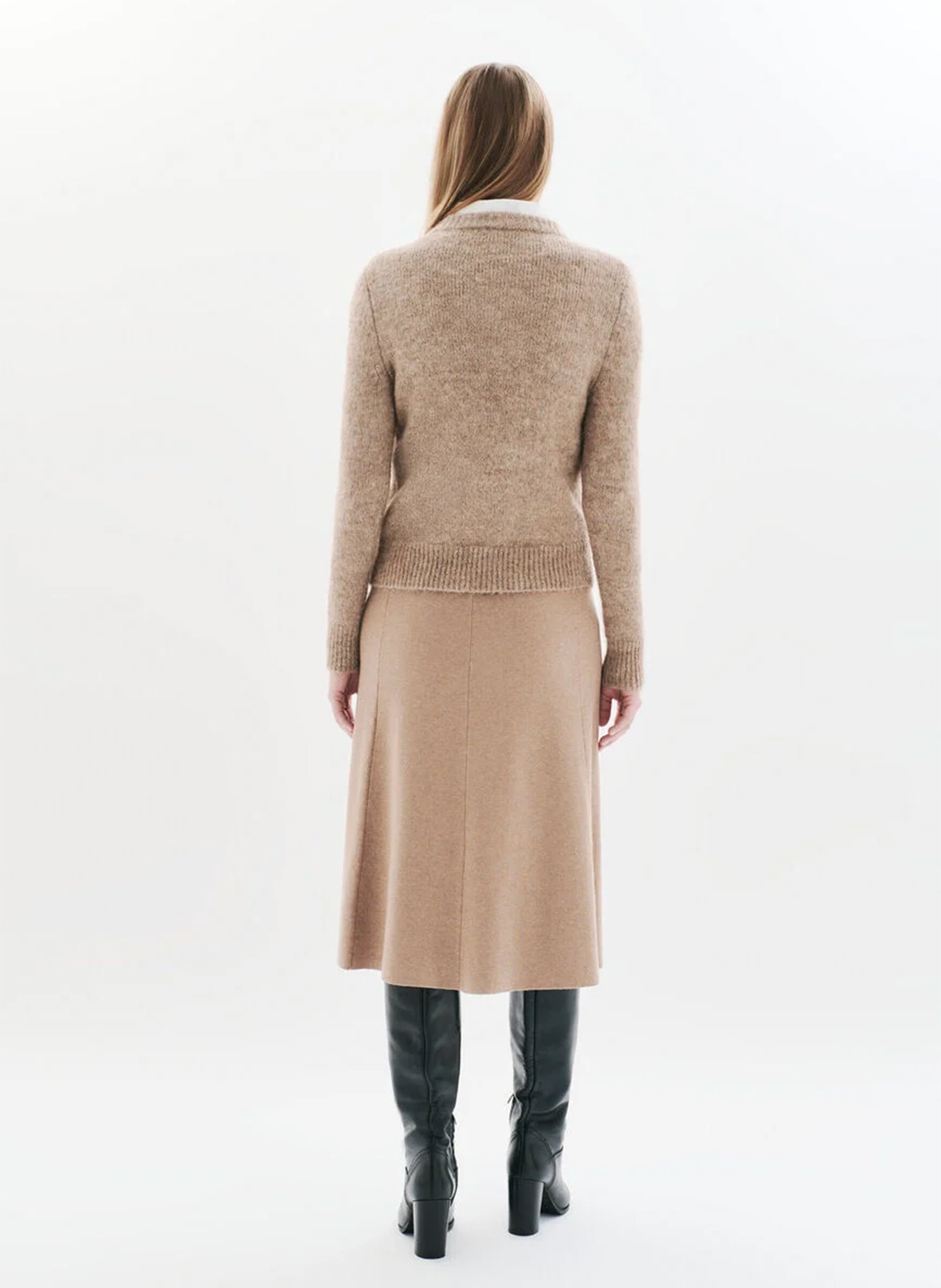 Pull droit col rond CAROLL Marron