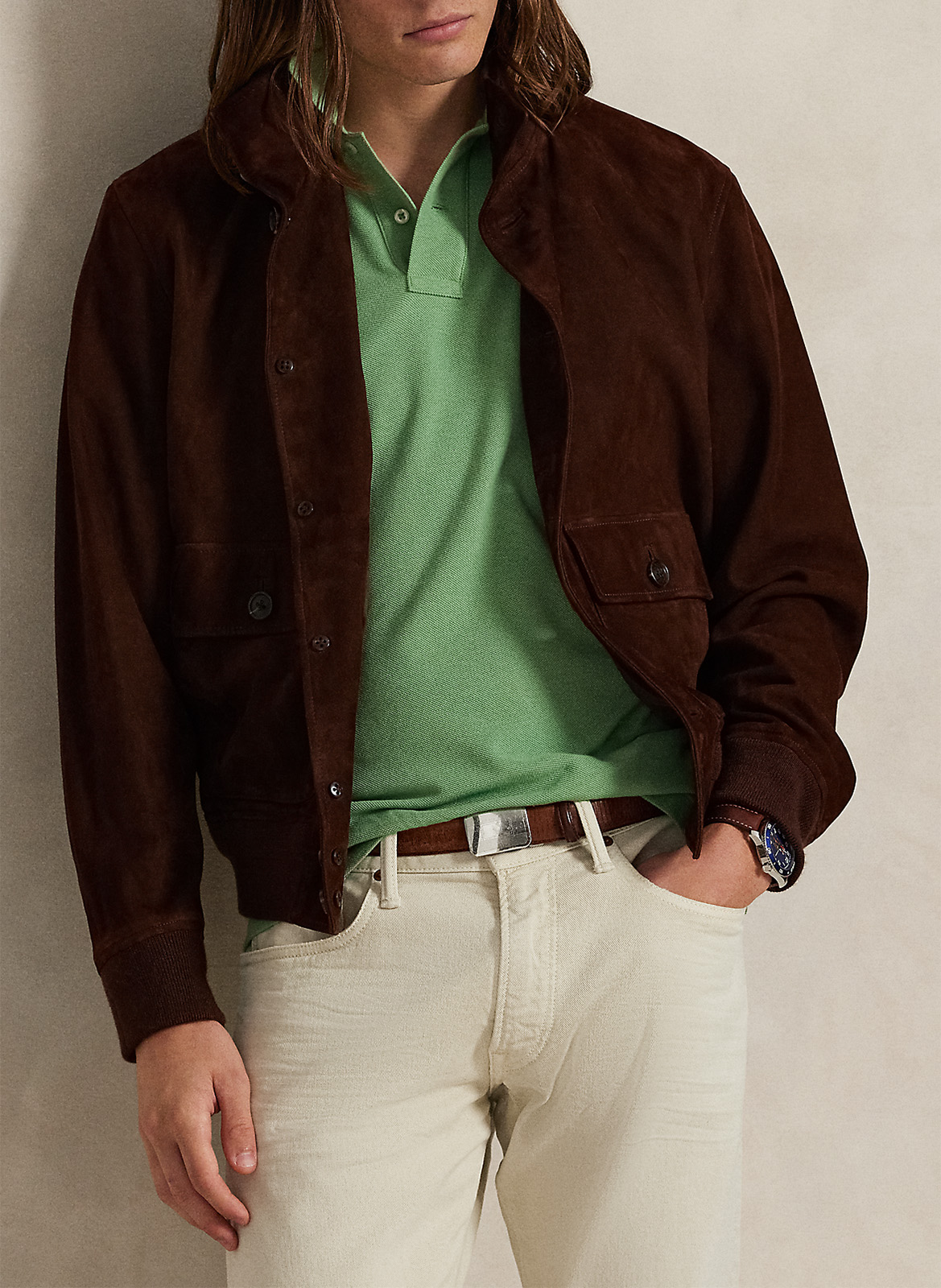 Getailleerde katoenen polo met korte mouwen POLO RALPH LAUREN Groen