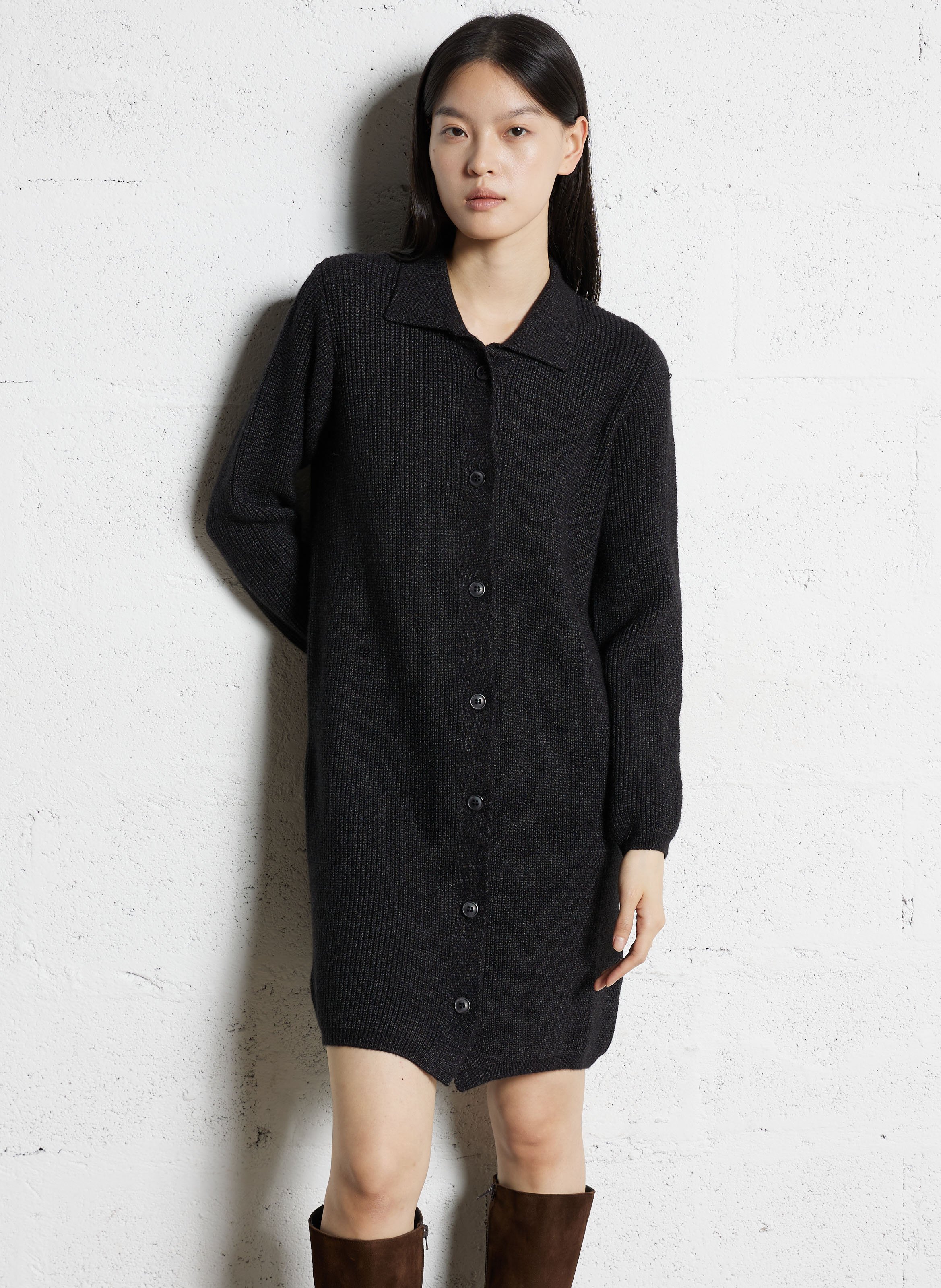 Vestito corto in maglia lavorata a maglia I CODE Grigio