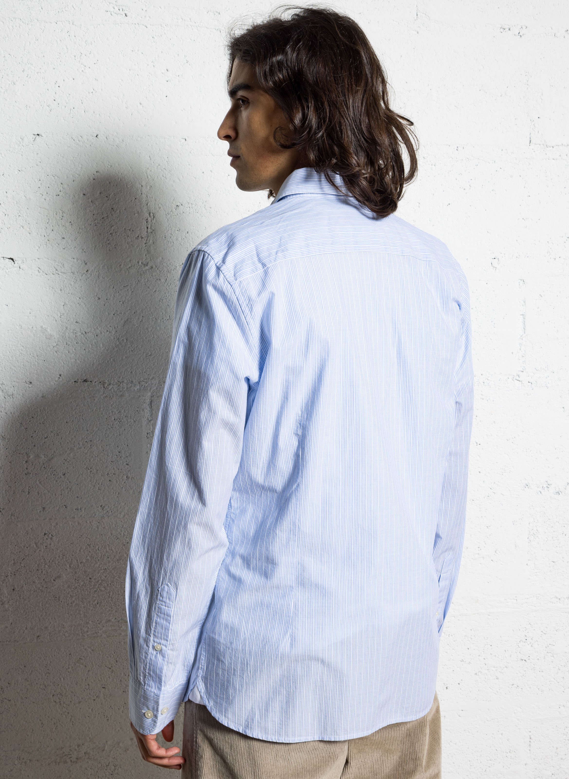 Camicia a righe con colletto a camicia HACKETT Blu