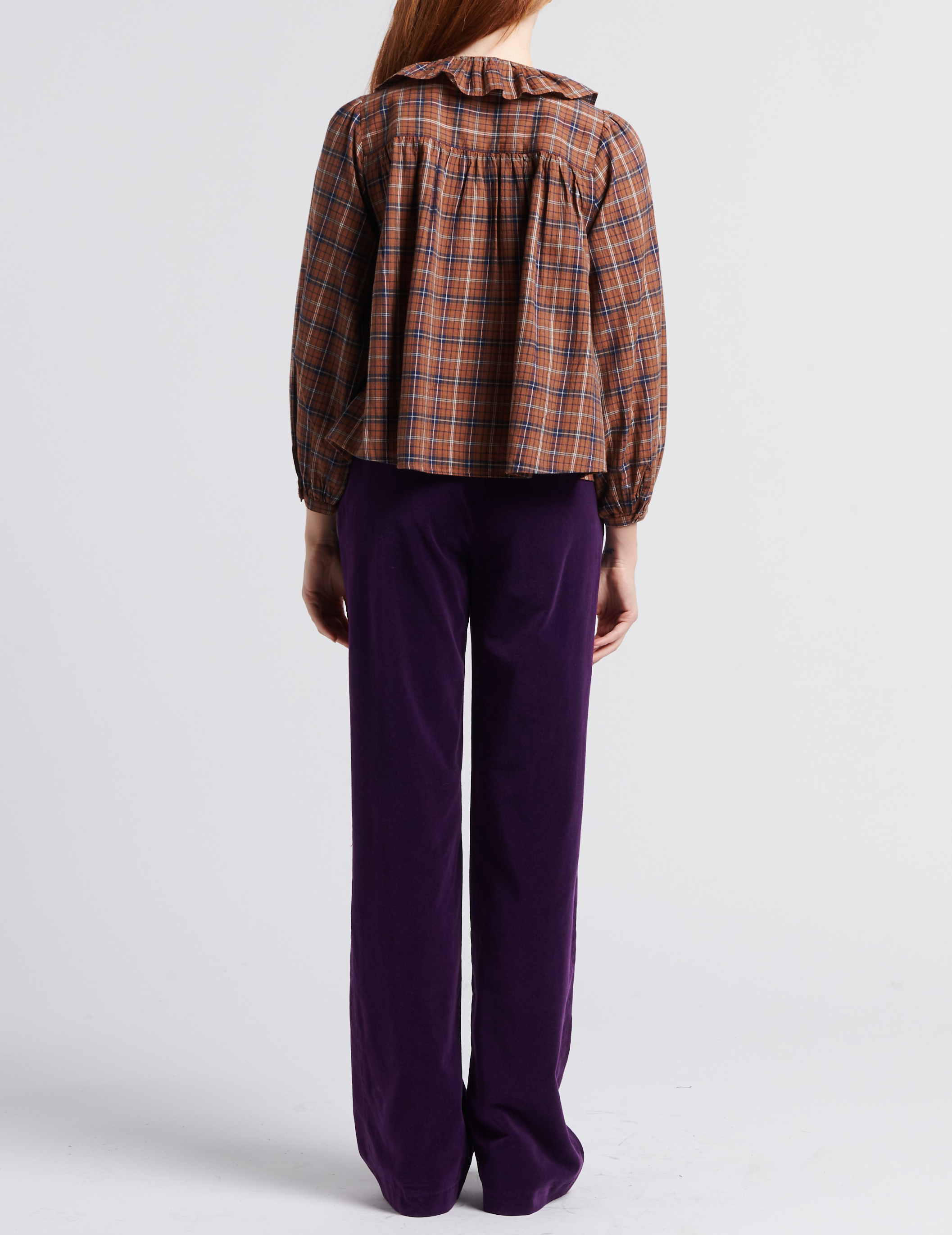 Wide-leg cotton trousers BELLEPIECE Purple