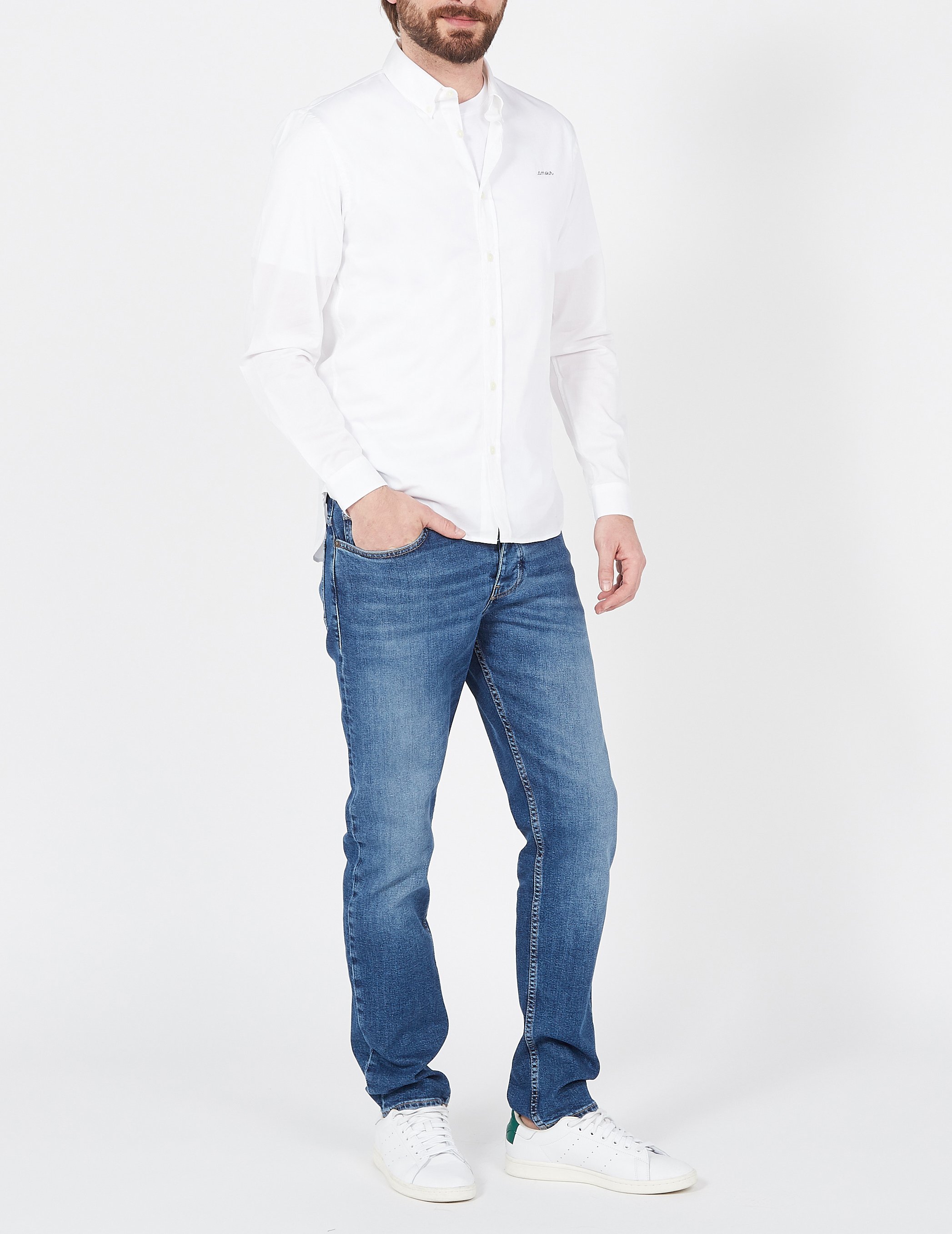 Organic cotton shirt with button-down collar MAISON LABICHE White