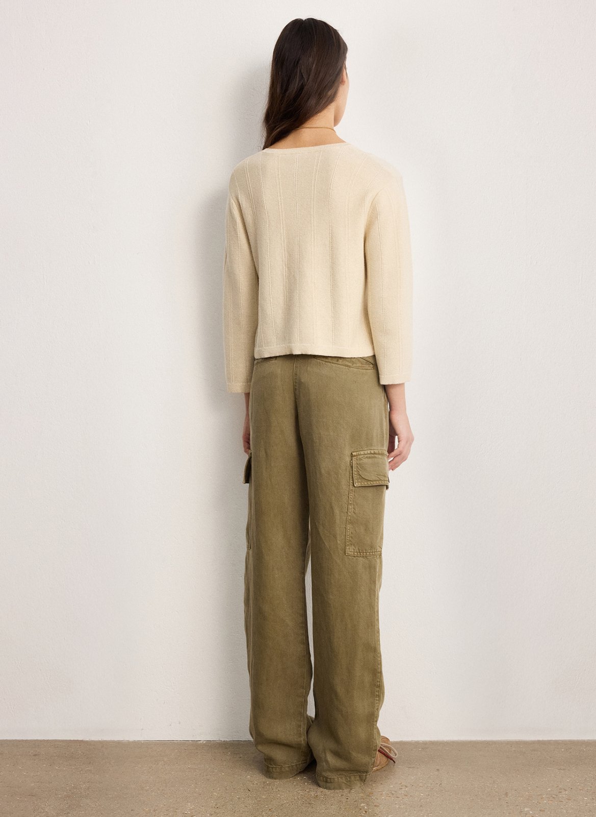 Strickjacke aus Baumwoll-Mix mit Rundhalsausschnitt PABLO Golden