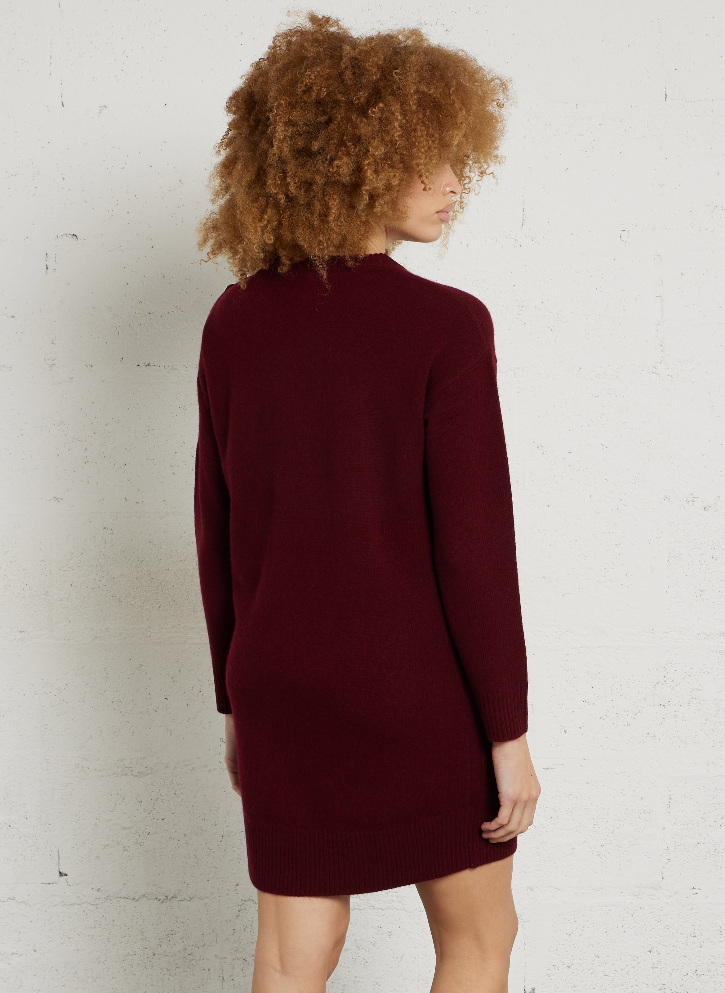 Korte, wollen jurk met ronde hals MAISON 123 Rood