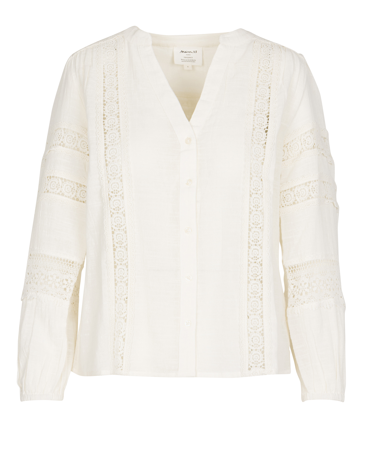 V-neck cotton blouse MAISON 123 Beige