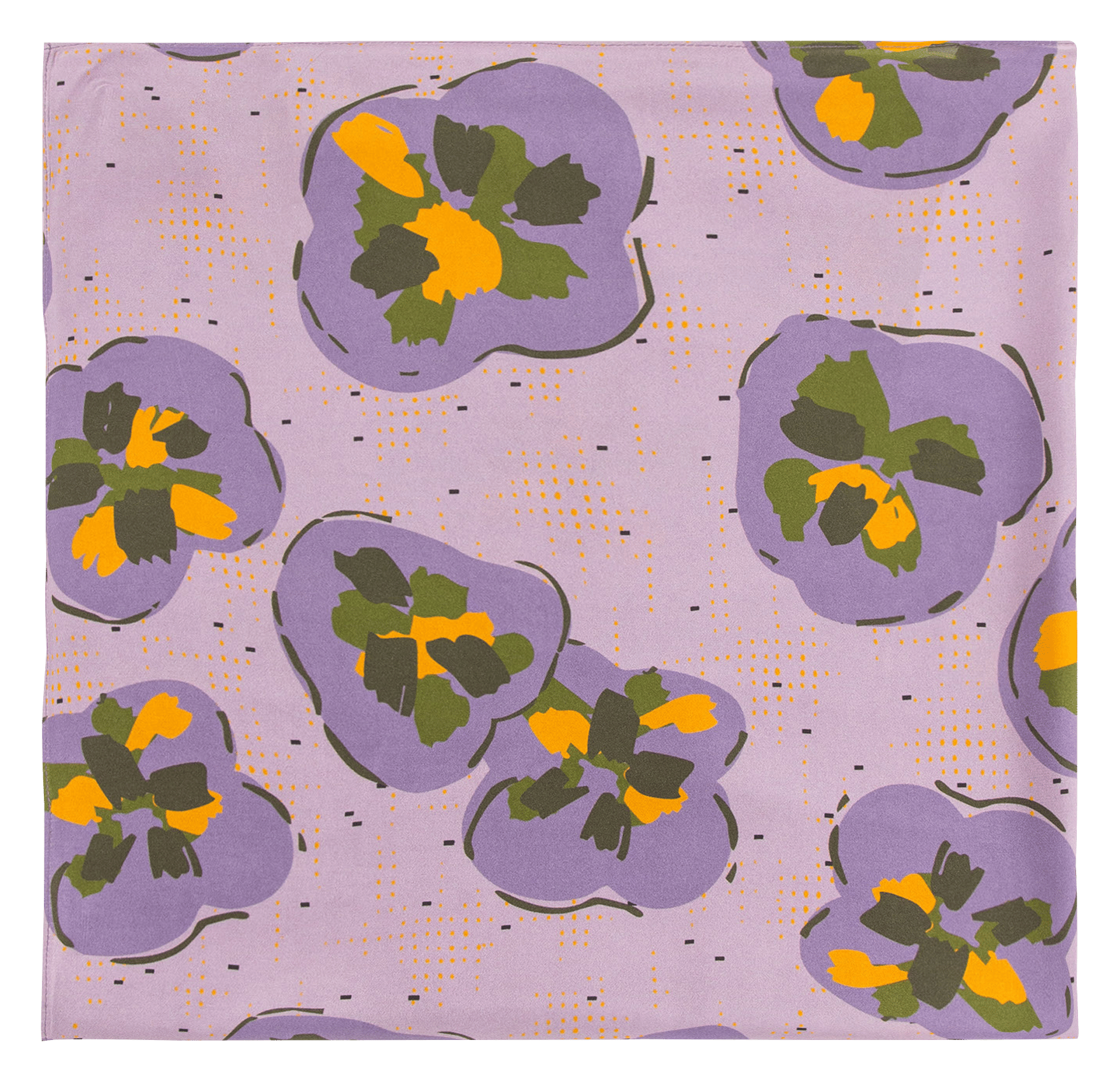 Quadratisches Tuch mit exklusivem Print aus Crêpe Violett