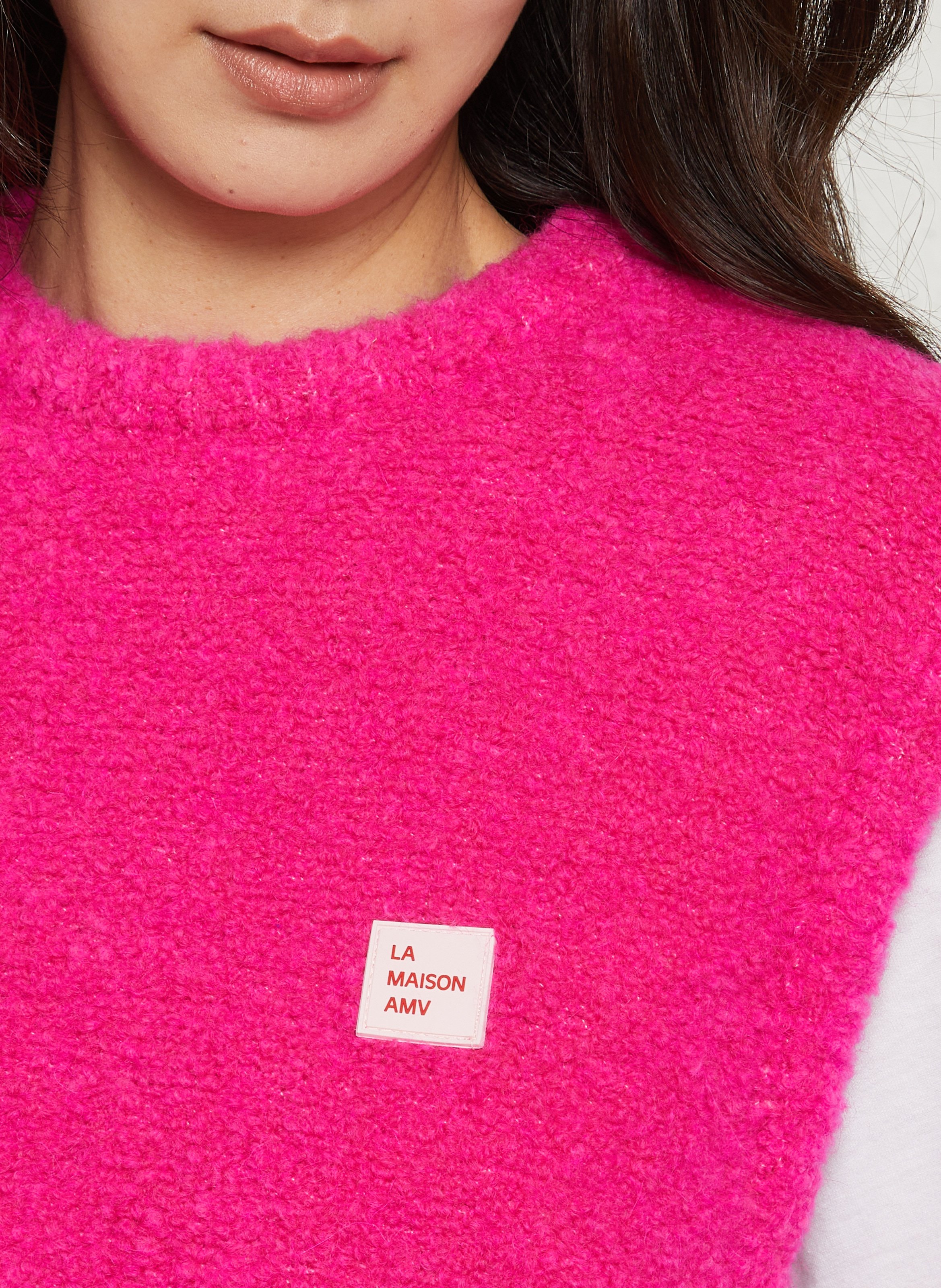 Long wool-blend knit cardigan AMERICAN VINTAGE Pink