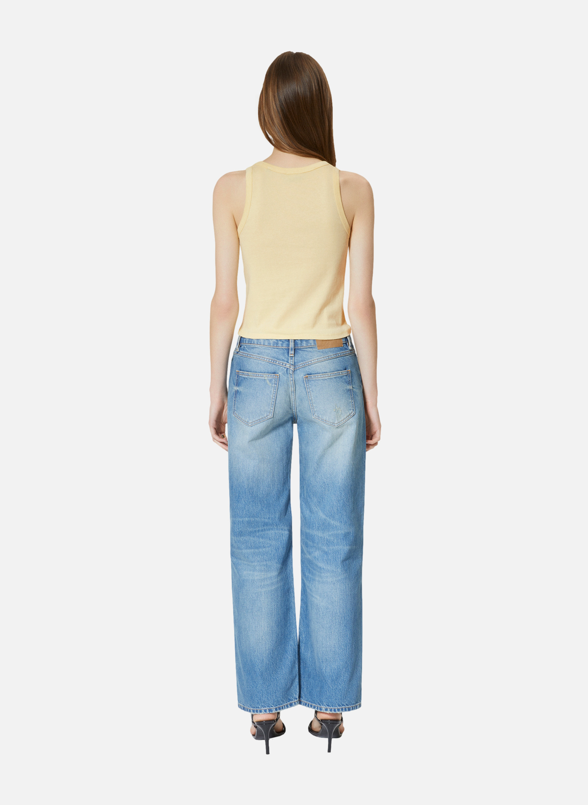 Cotton tank top with crest THE KOOPLES Yellow