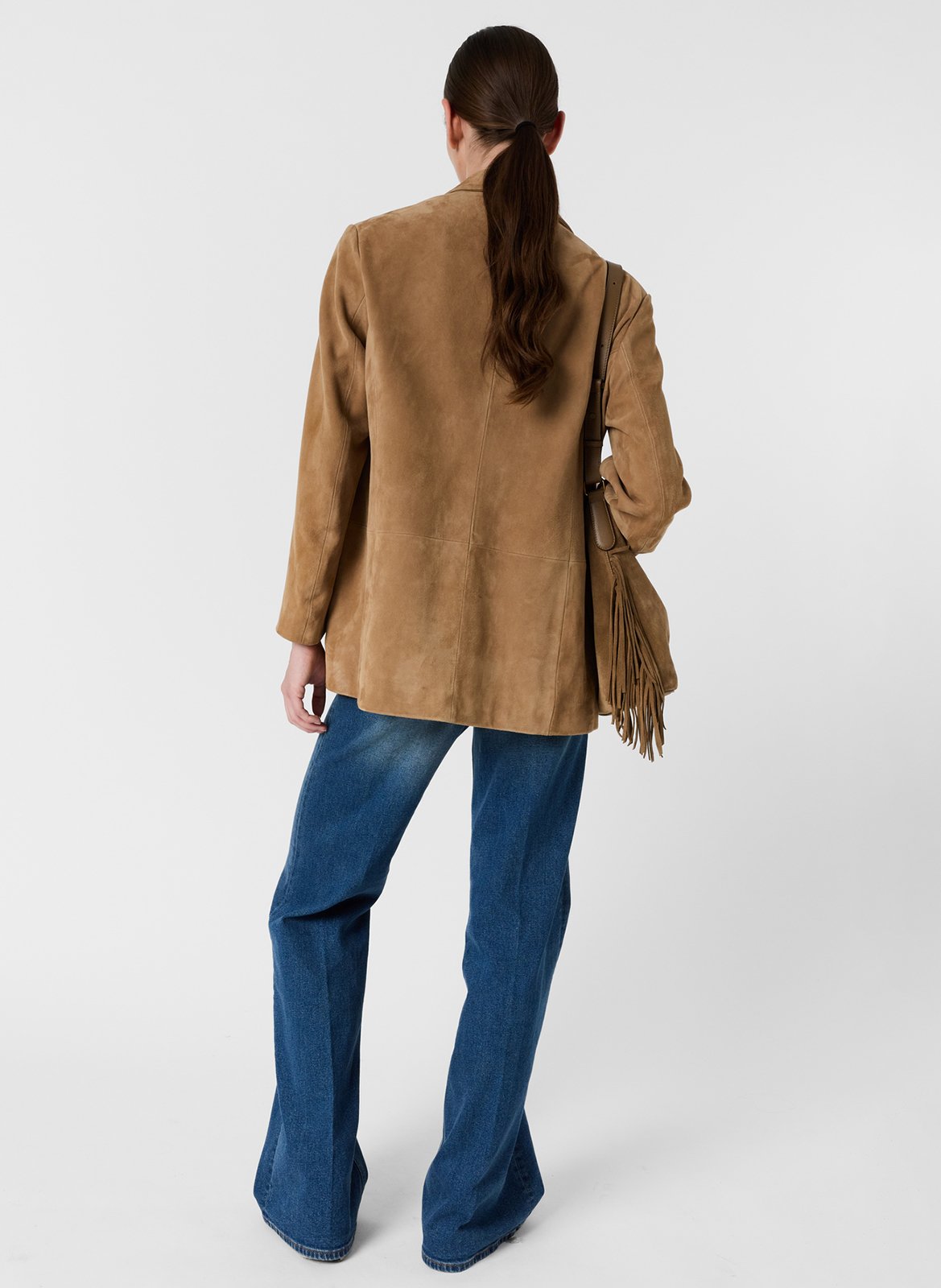 Leather jacket with tailored collar GERARD DAREL Beige