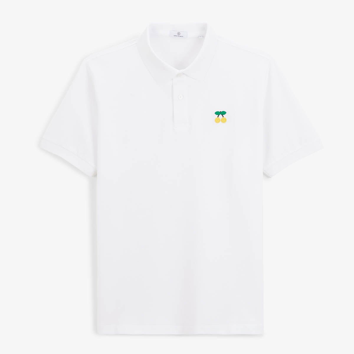 Short-sleeved polo shirt with cherry embroidery SERGE BLANCO White