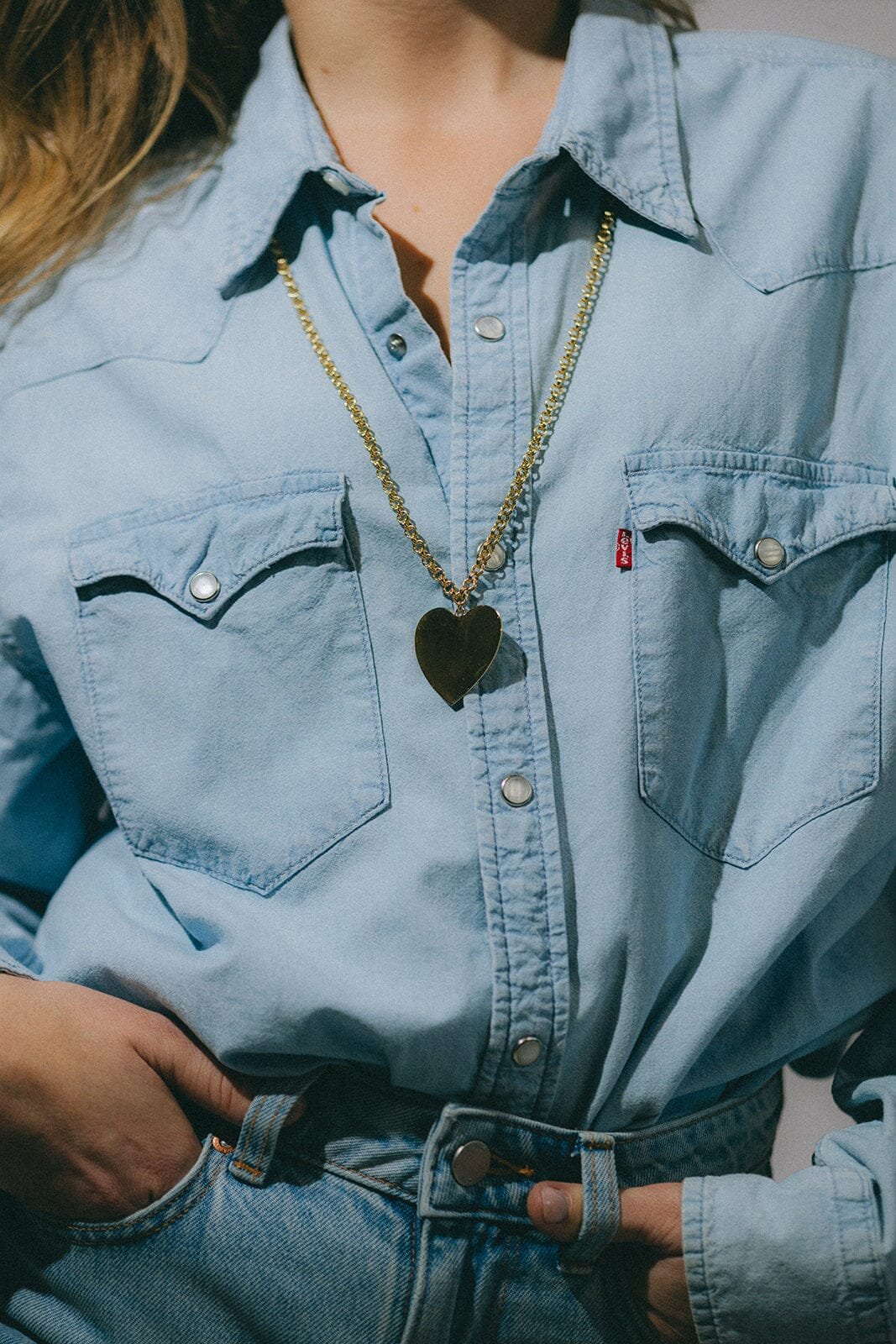 Silver-plated heart pendant Golden