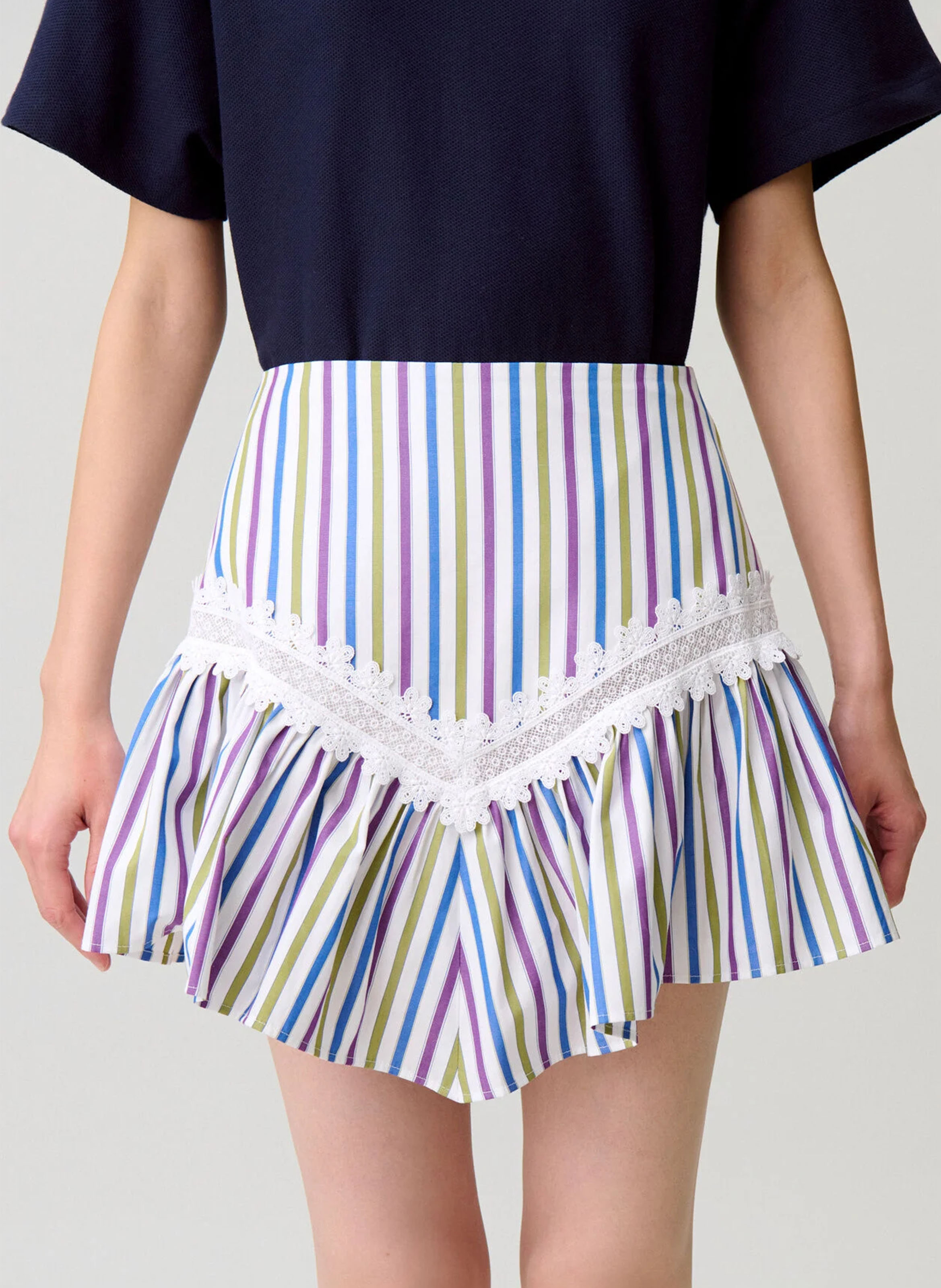 Jupe courte à rayures CLAUDIE PIERLOT Multicolore