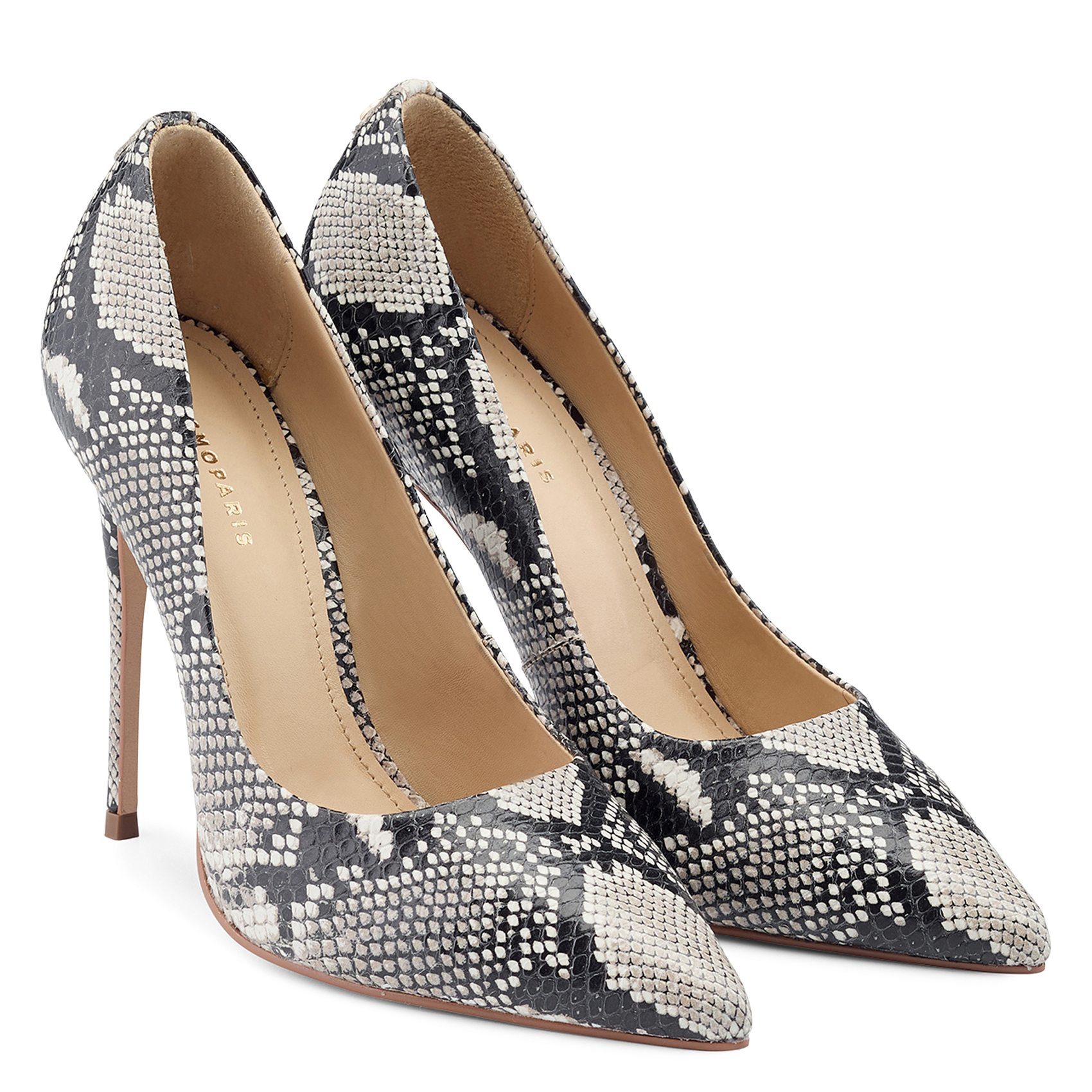 Escarpins en cuir imprimé  COSMOPARIS Beige