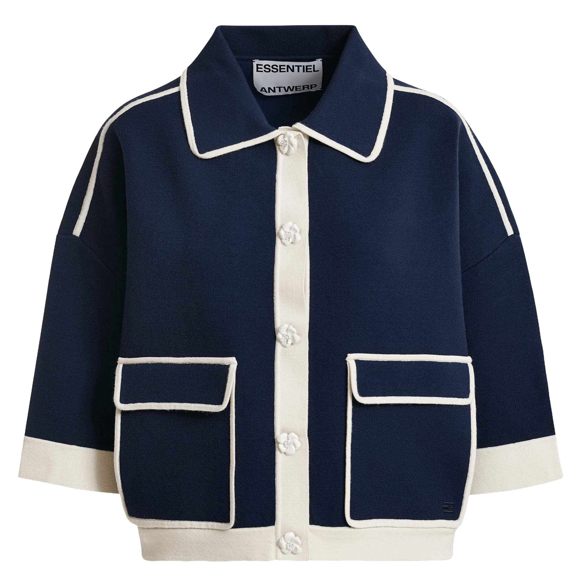 Cardigan with classic collar ESSENTIEL ANTWERP Blue
