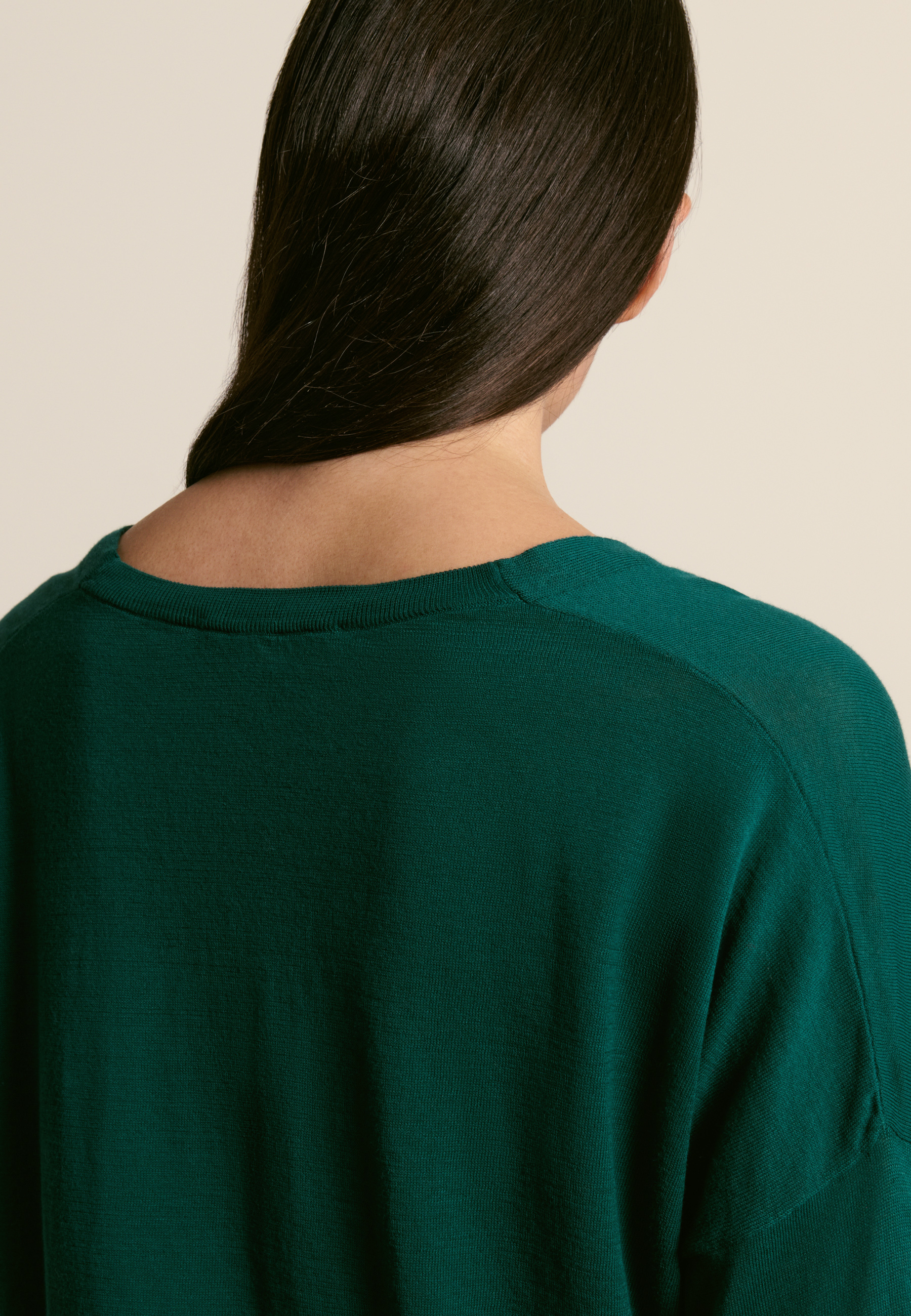 T-shirt col v en coton biologique MAISON MONTAGUT Vert