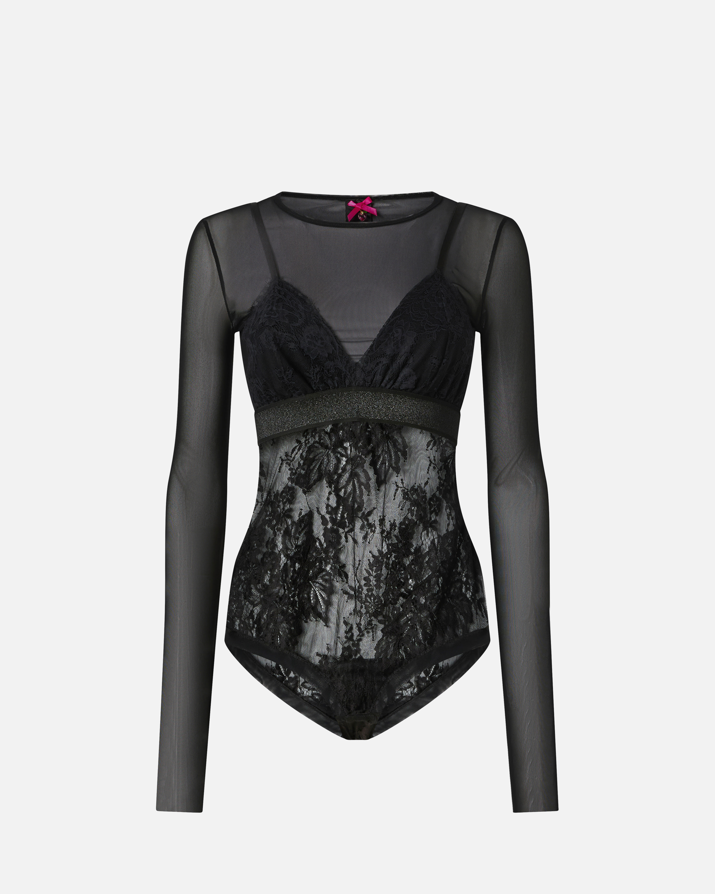 Tulle and lace bodysuit PINKO Black
