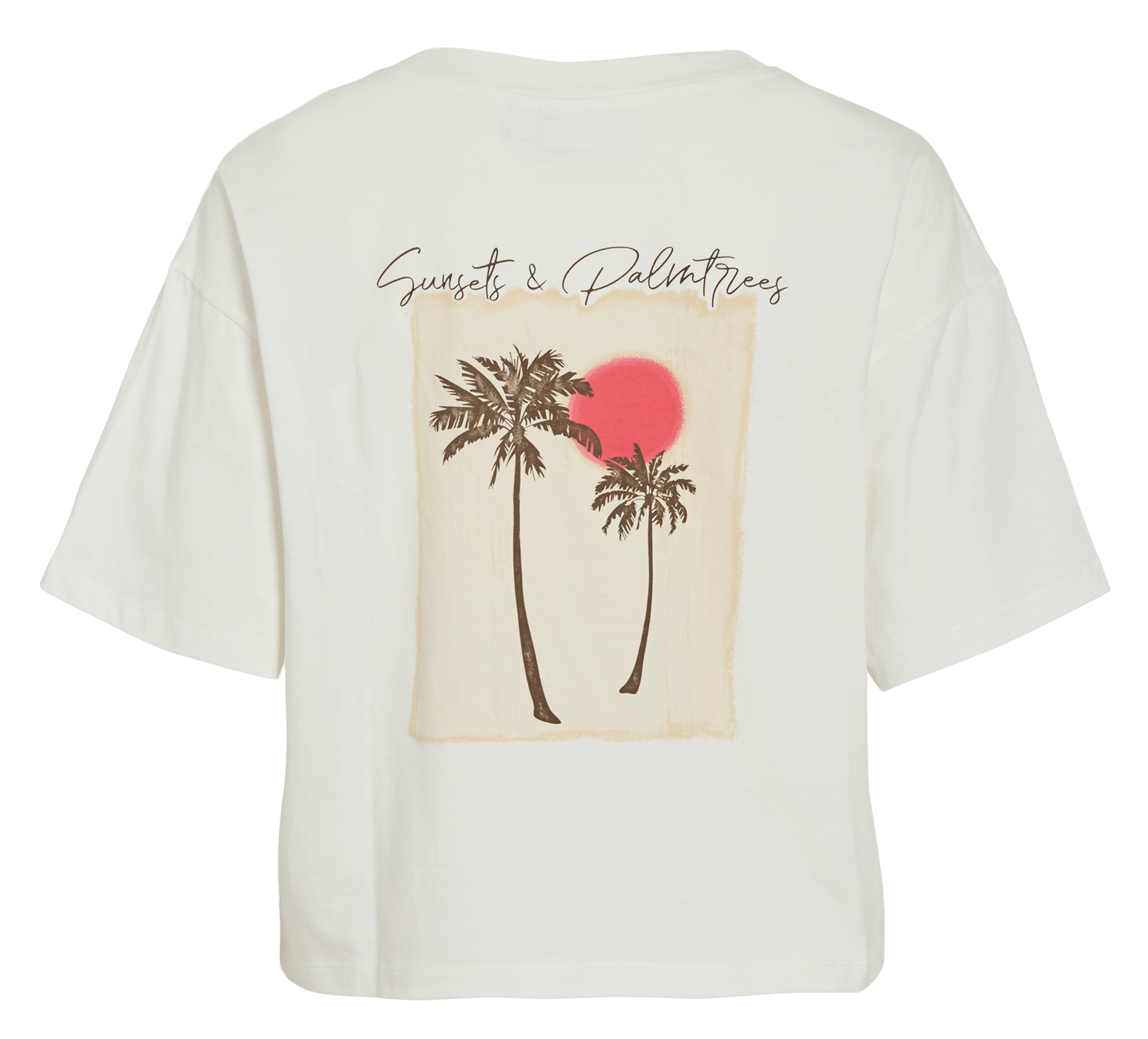 Round-neck organic cotton T-shirt VILA White