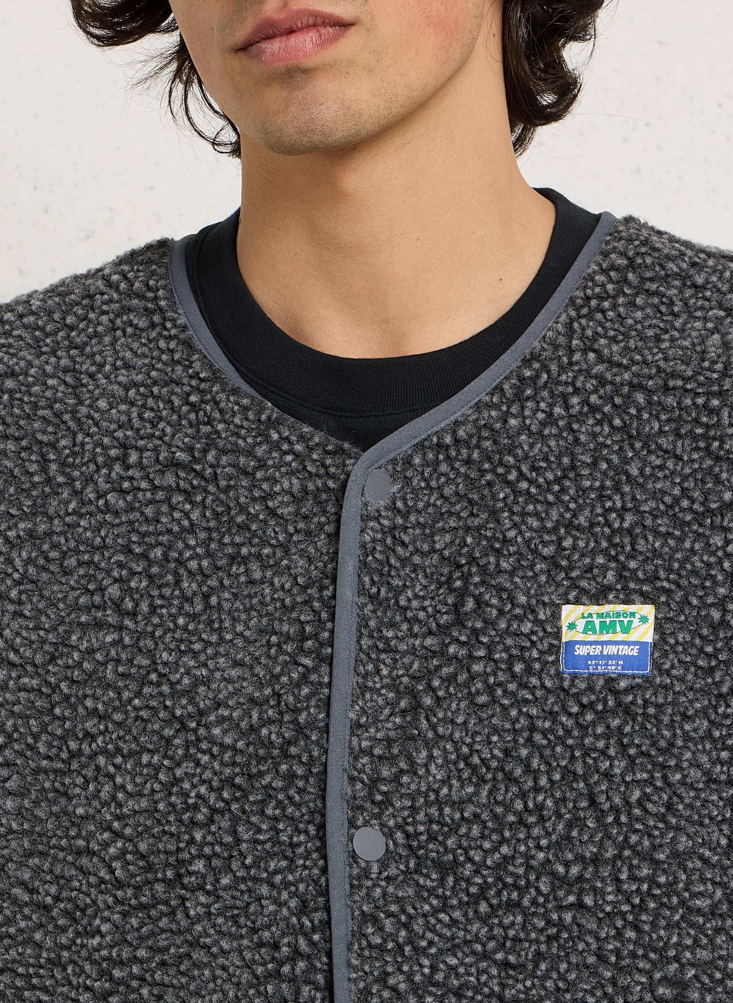 Sherpa-Jacke mit Rundhalskragen AMERICAN VINTAGE Grau