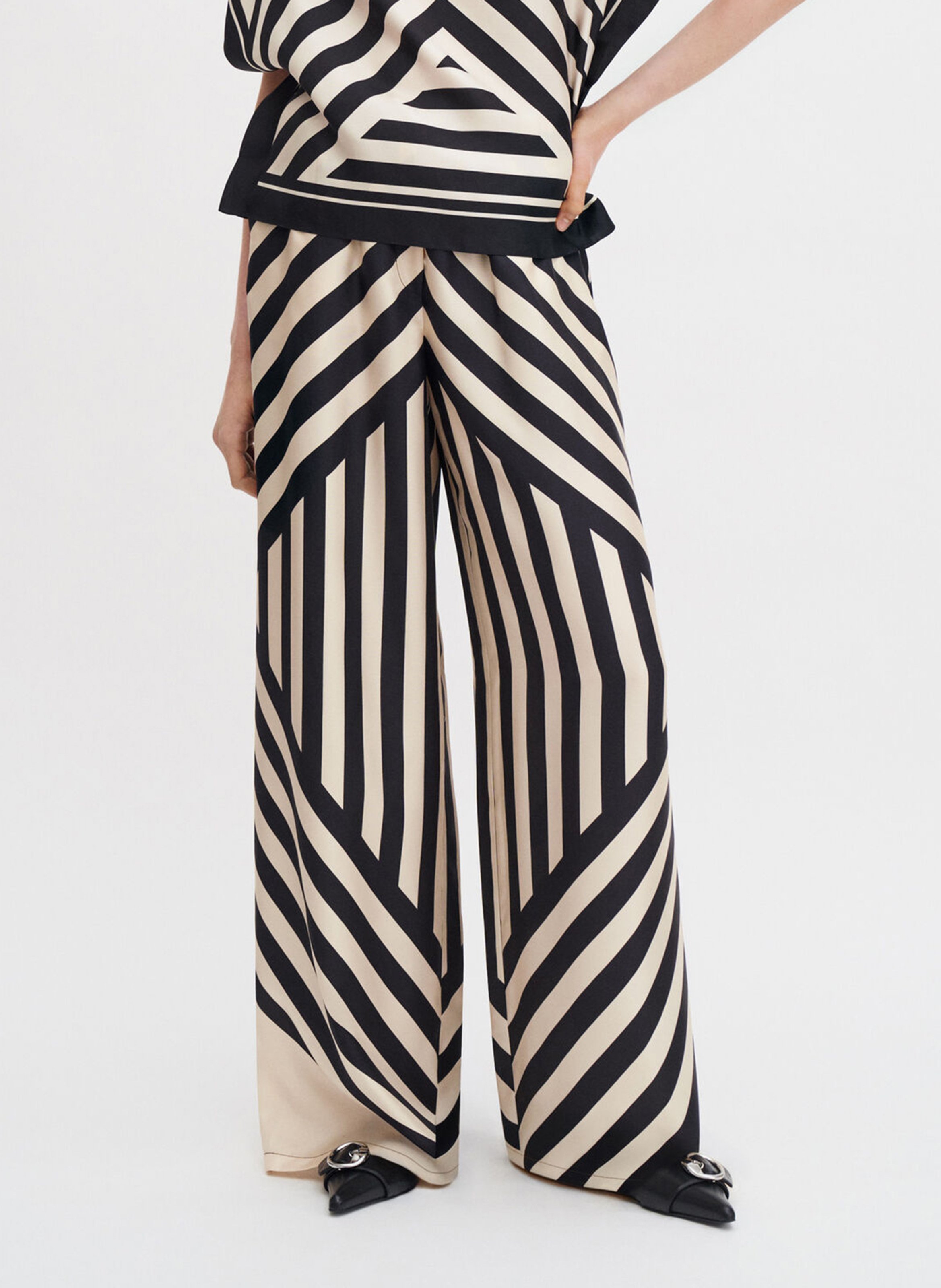 Pantalón ancho de lino FILIPPA K Negro