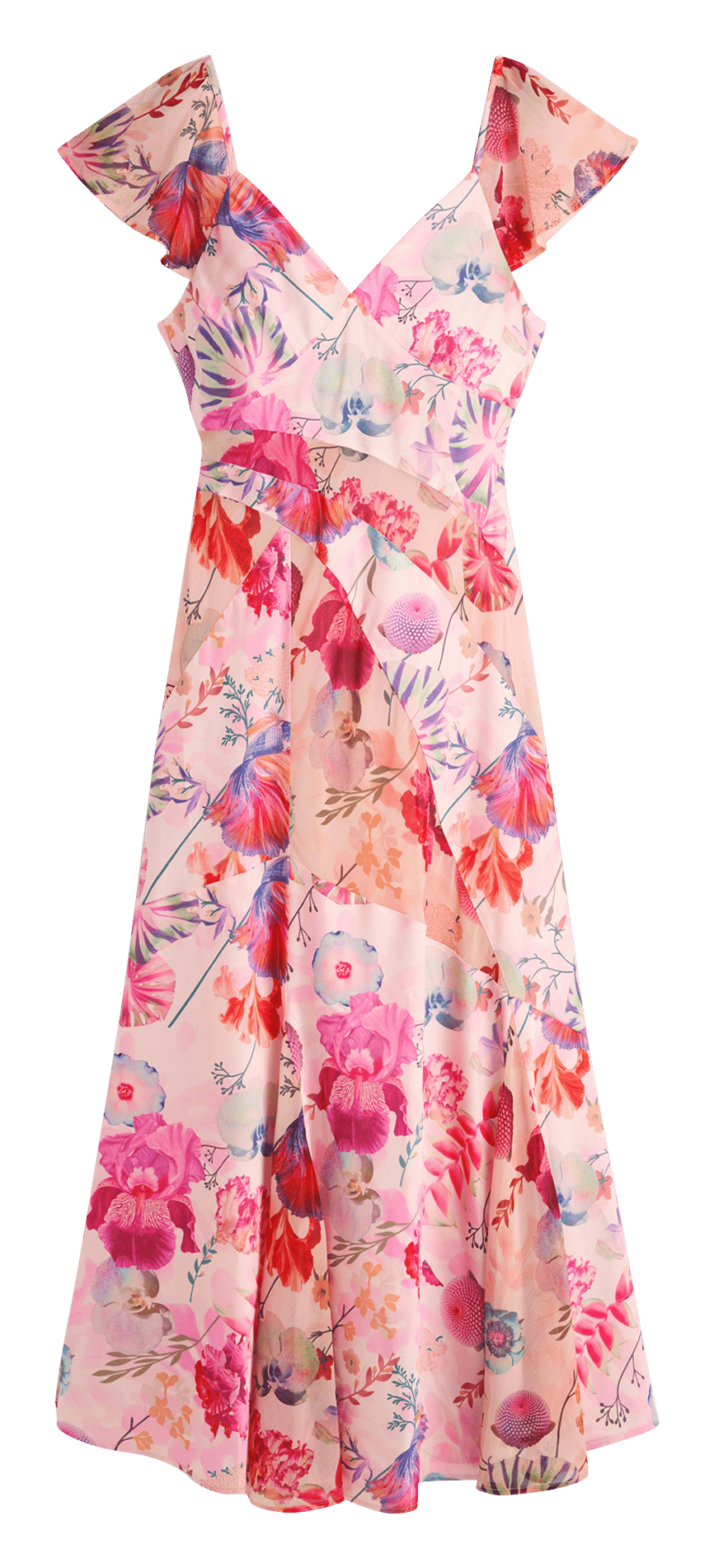 Robe sans manches à volants imprimée DESIGUAL Rouge