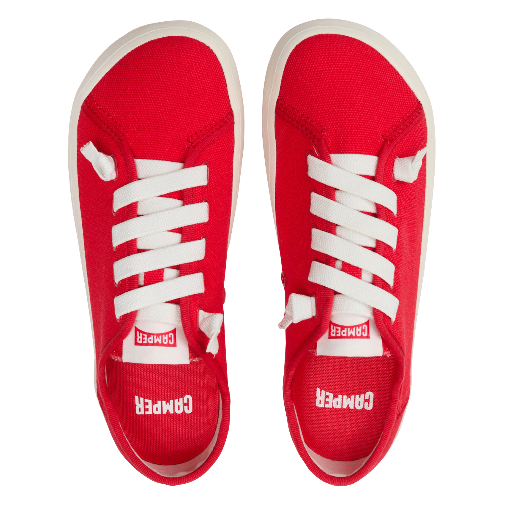 Baskets basses unies en coton recyclé Rouge