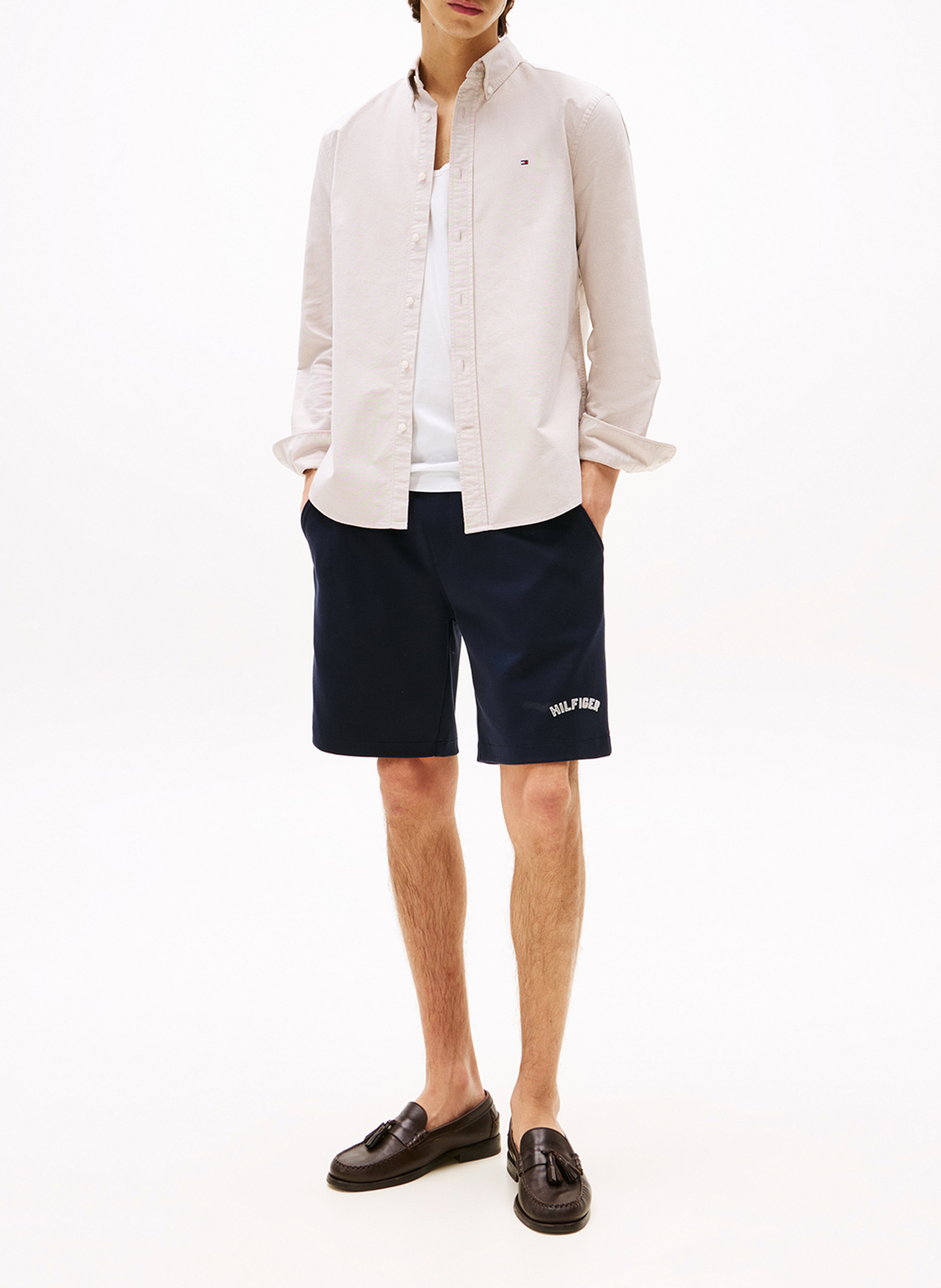 Hemd mit Button-down-Kragen aus Bio-Baumwoll-Mix TOMMY HILFIGER Khaki