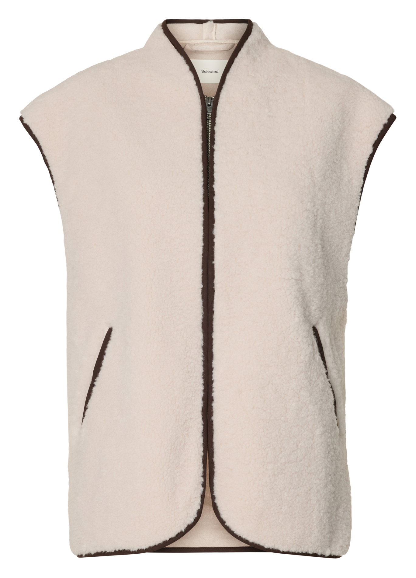 Polaire droite zippée SELECTED Beige