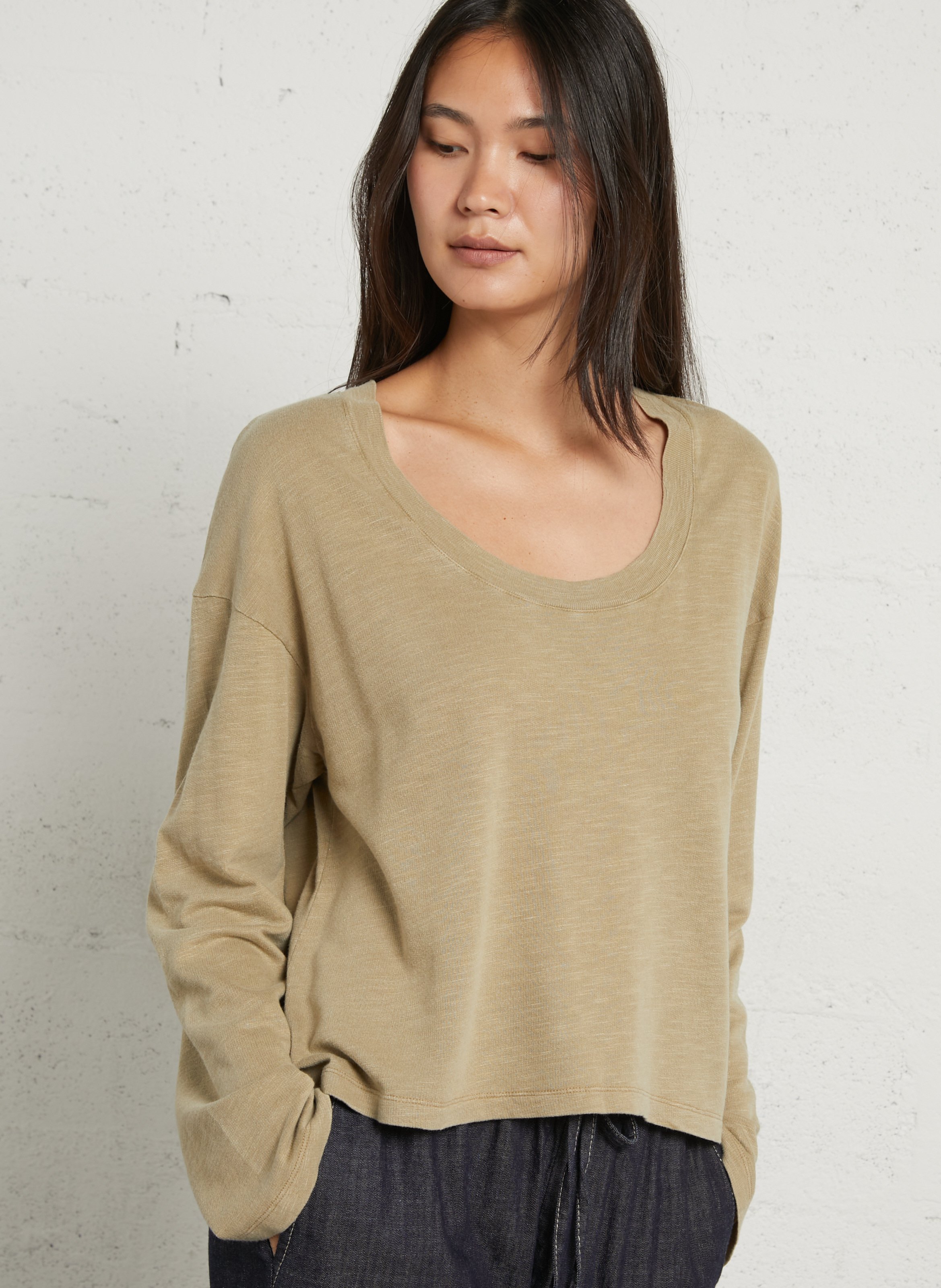 Tee-shirt manches longues court ample AMERICAN VINTAGE