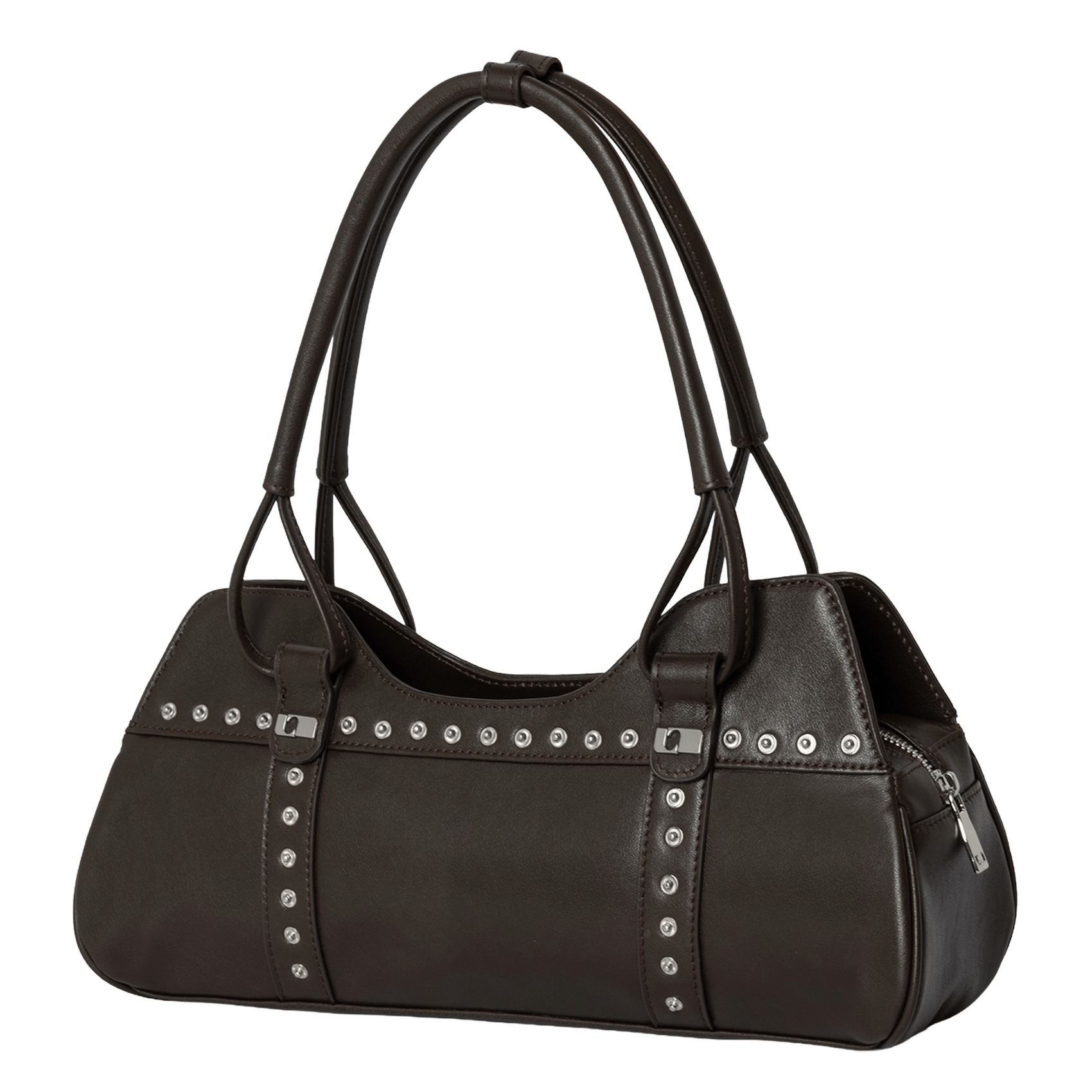 Leather handbag LAAGAM Brown