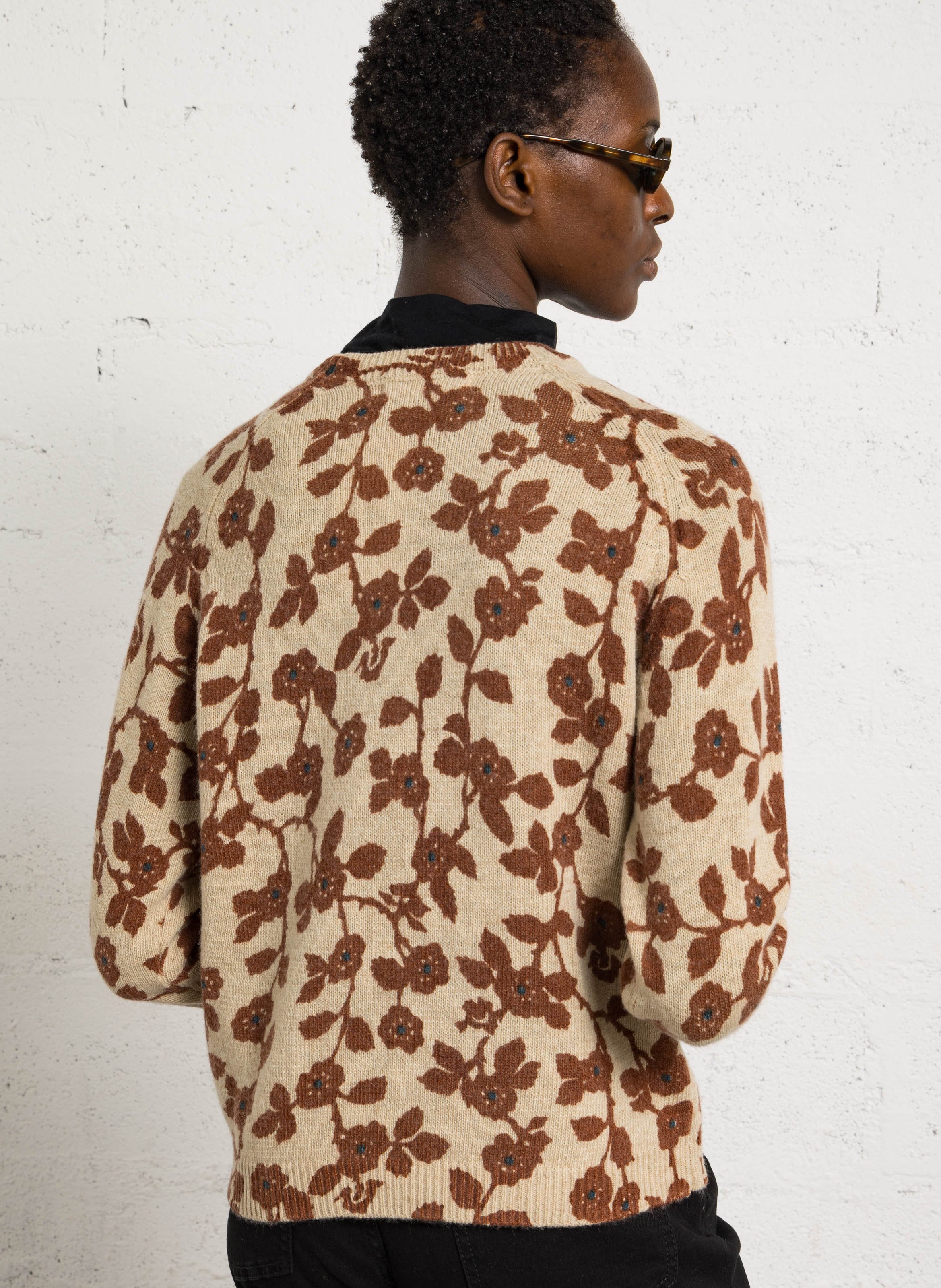 Wool-blend printed sweater NICE THINGS Beige