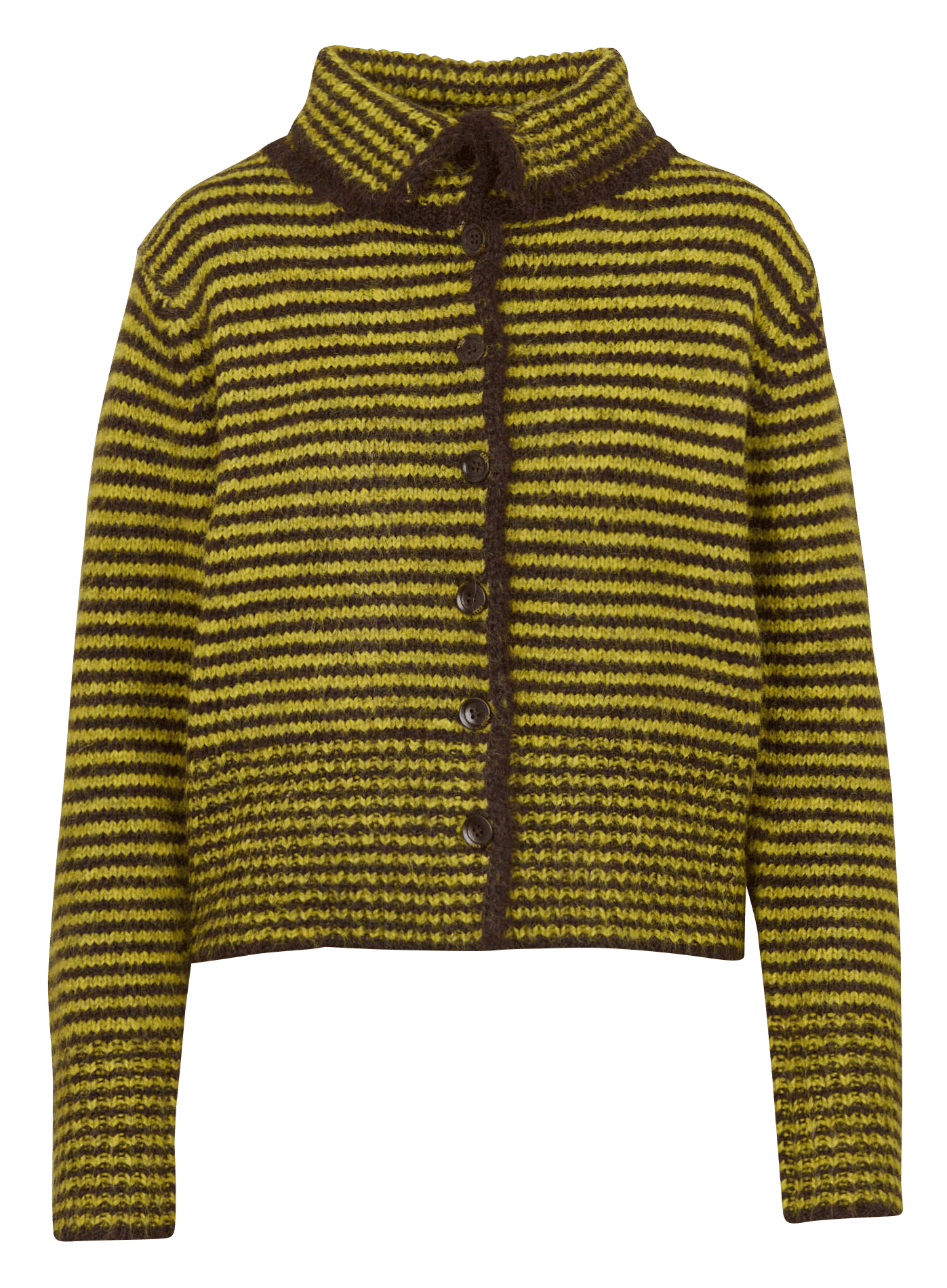 Gestreepte cardigan met klassieke kraag THE KORNER Groen