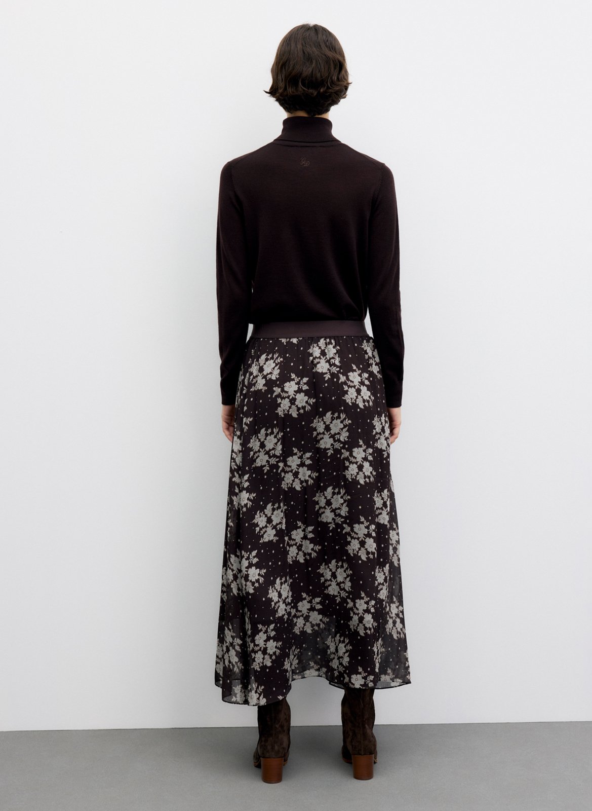 Jupe longue évasée GERARD DAREL Marron