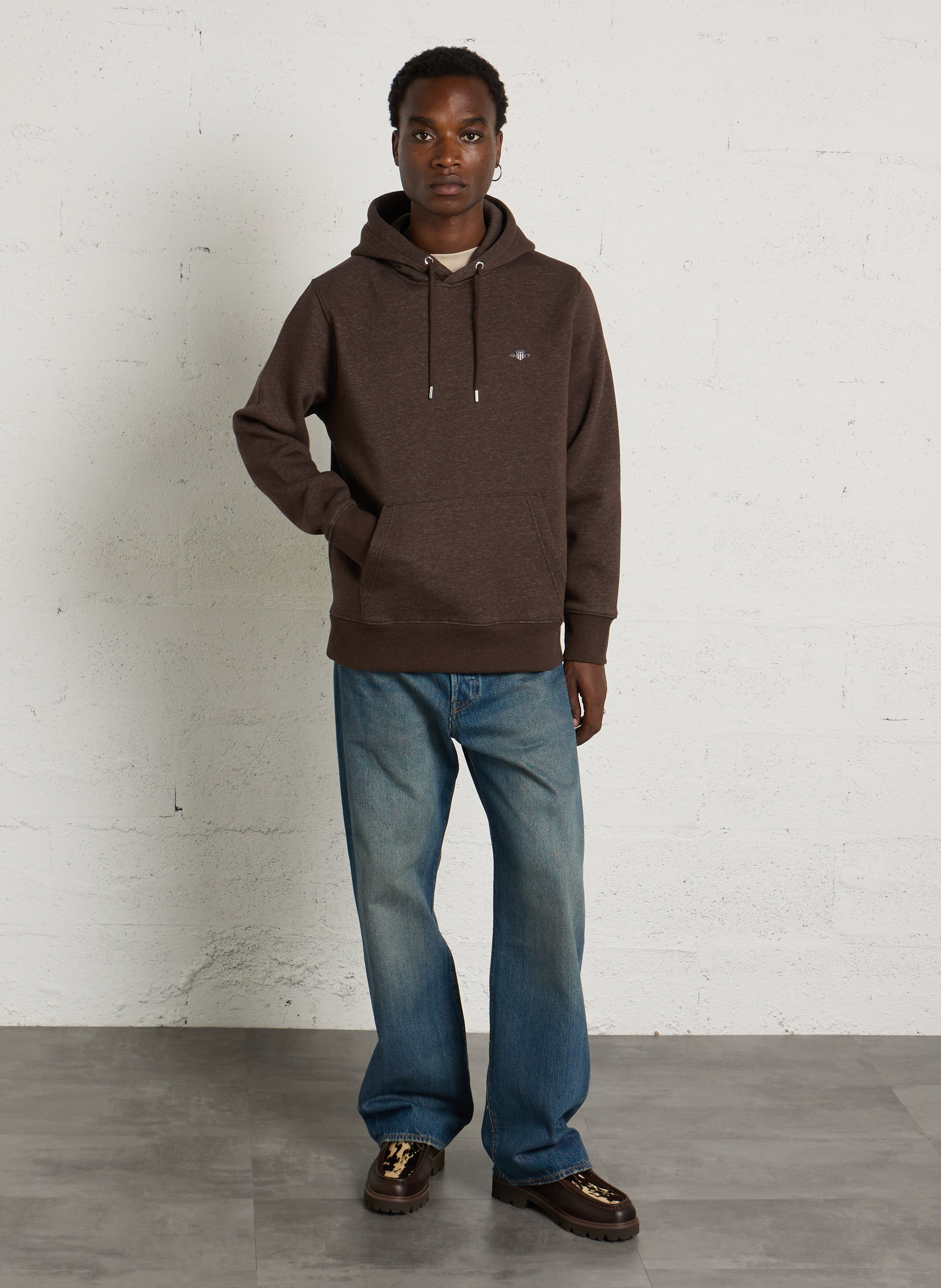 Baumwoll-Sweatshirt mit Kapuze GANT Braun